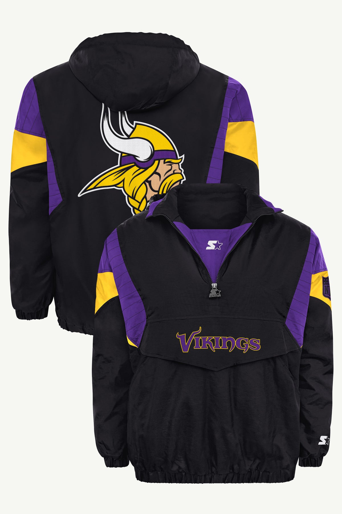 MENS MINNESOTA VIKINGS BLACK BREAKAWAY JACKET View 1 MENS MINNESOTA VIKINGS BLACK BREAKAWAY JACKET View 1