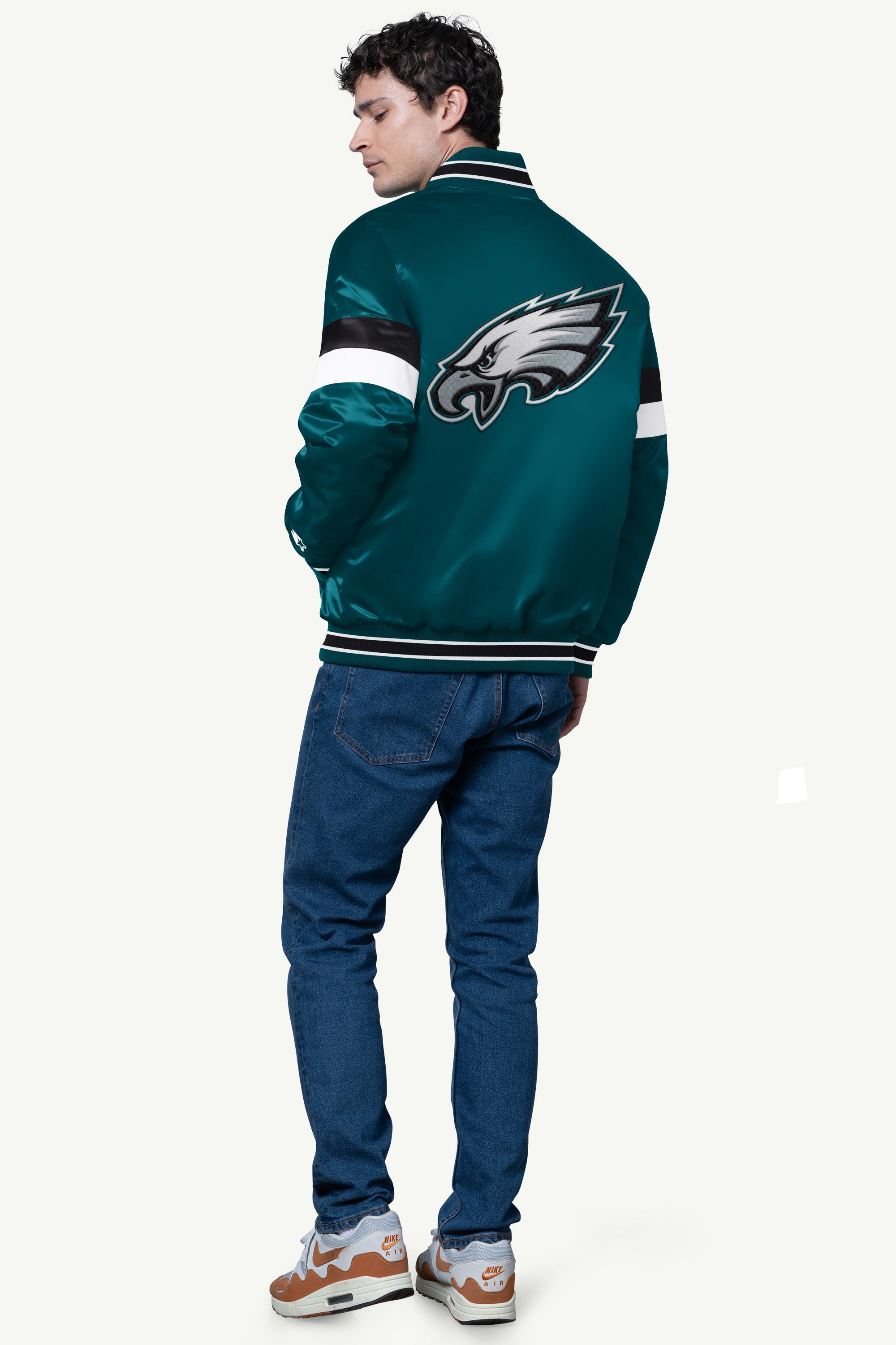 MENS PHILADELPIA EAGLES SATIN VARSITY JACKET View 2 | Philadelphia Eagles MENS PHILADELPIA EAGLES SATIN VARSITY JACKET View 2 | Philadelphia Eagles