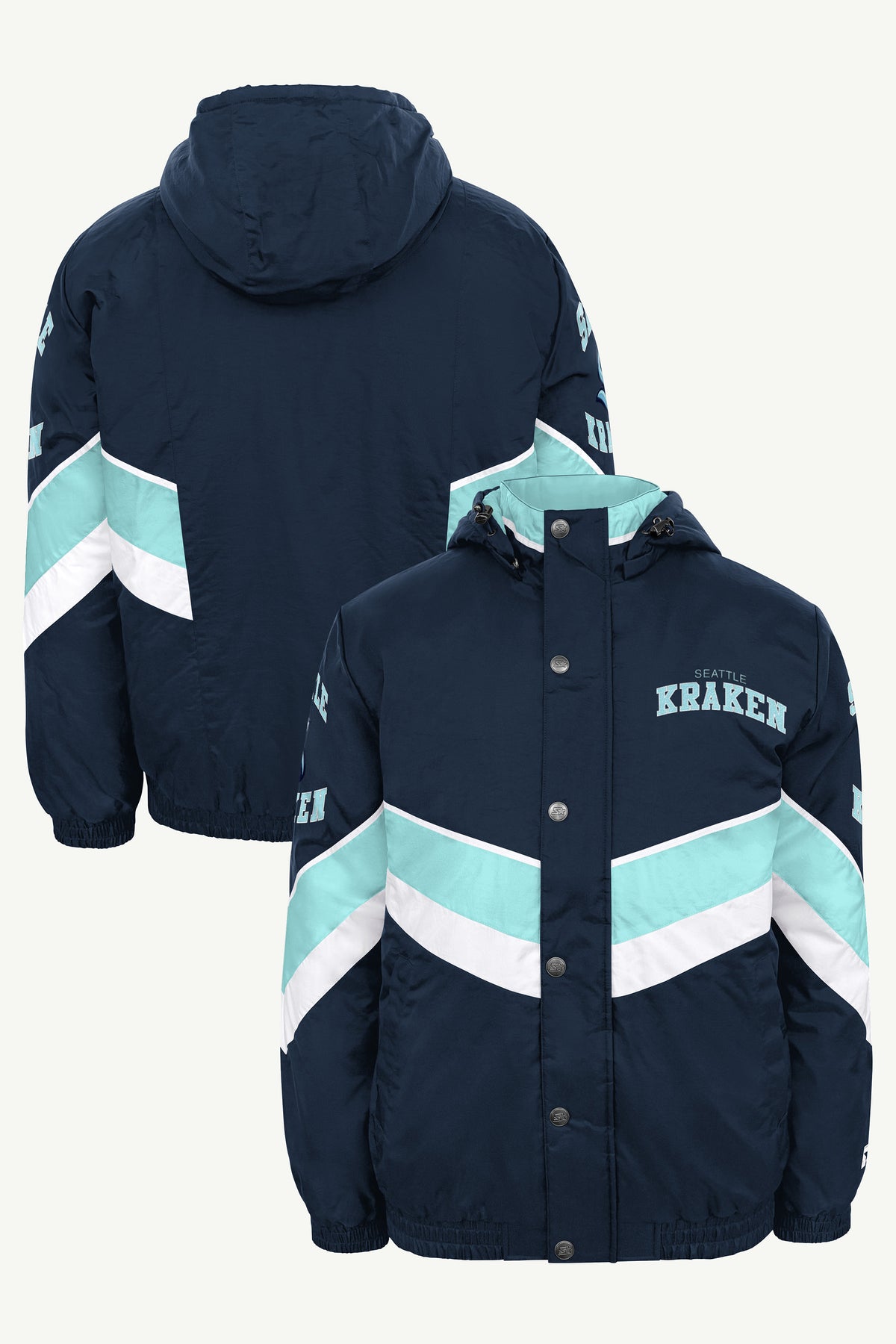 MENS SEATTLE KRAKEN CHEVRON FULL ZIP JACKET View 1 MENS SEATTLE KRAKEN CHEVRON FULL ZIP JACKET View 1
