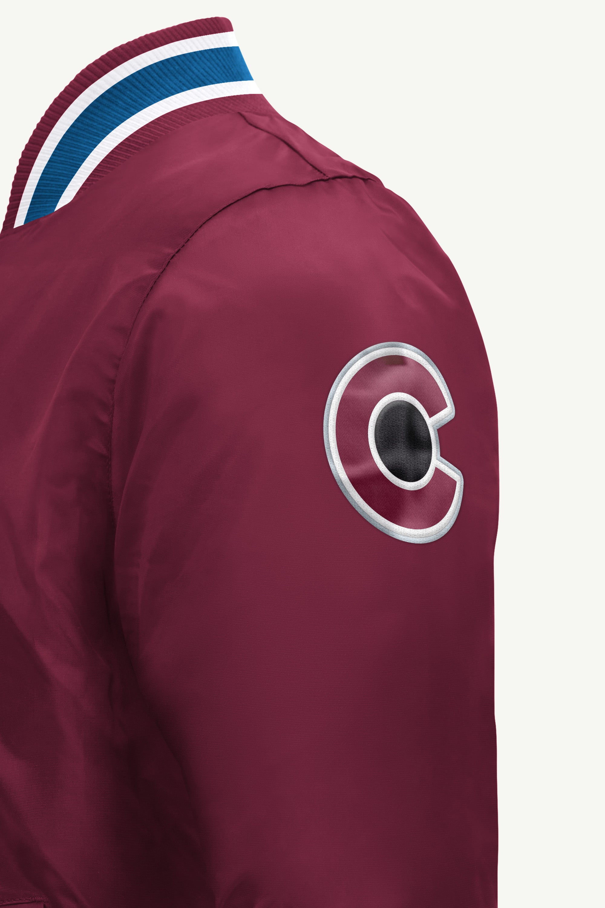 MENS COLORADO AVALANCHE GAME DAY SATIN VARSITY JACKET View 4 MENS COLORADO AVALANCHE GAME DAY SATIN VARSITY JACKET View 4