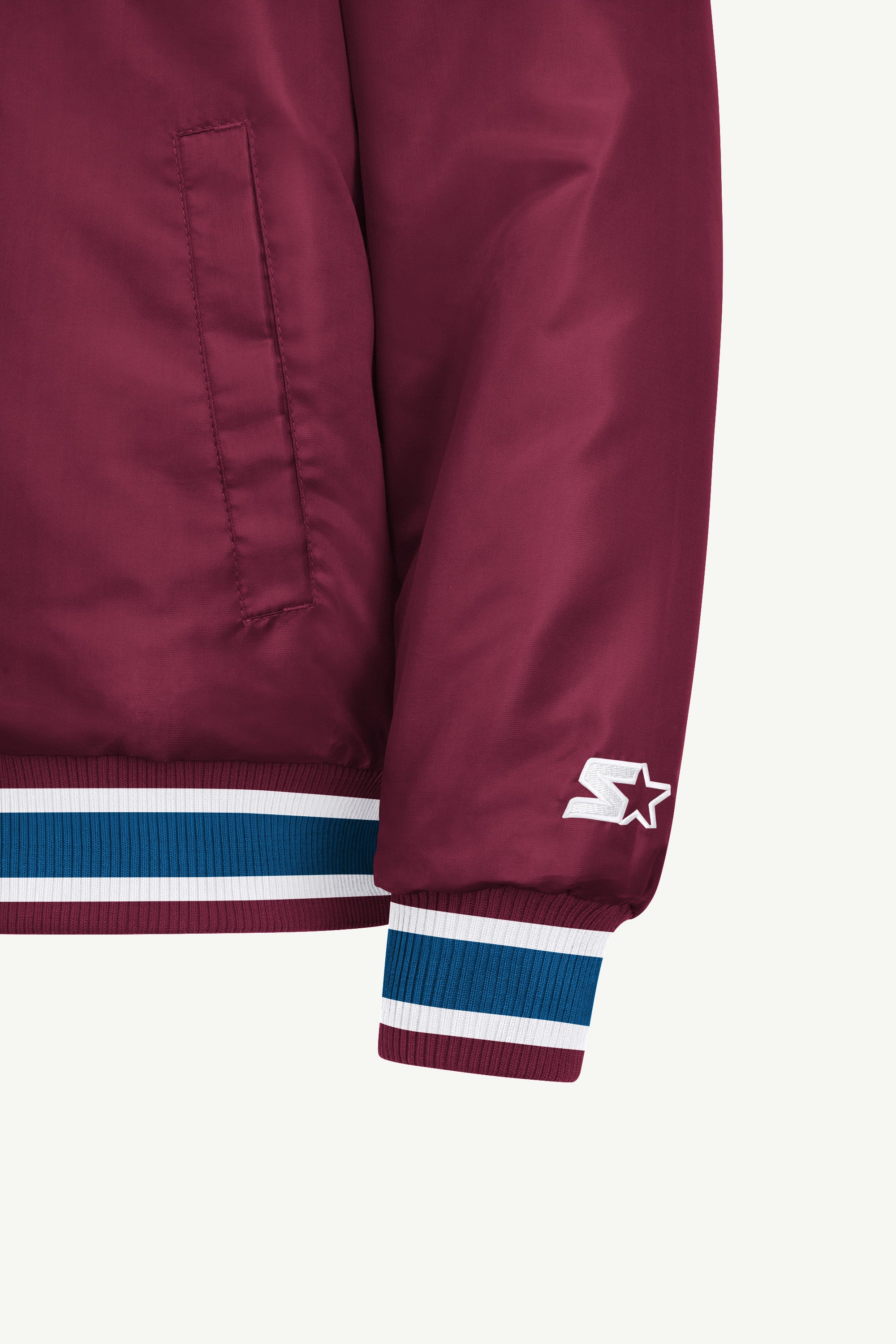 MENS COLORADO AVALANCHE GAME DAY SATIN VARSITY JACKET View 5 MENS COLORADO AVALANCHE GAME DAY SATIN VARSITY JACKET View 5