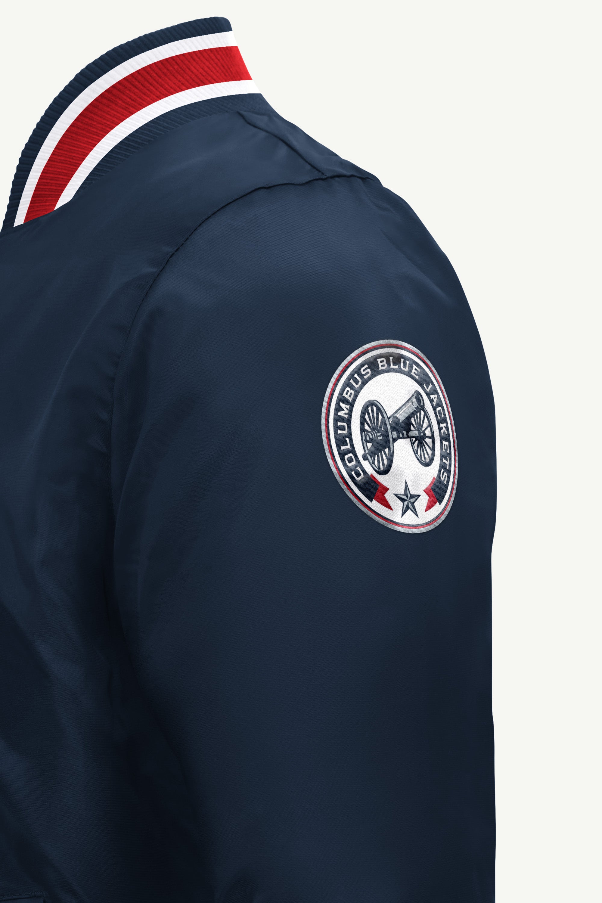 MENS COLUMBUS BLUE JACKETS GAME DAY SATIN VARSITY JACKET View 4 MENS COLUMBUS BLUE JACKETS GAME DAY SATIN VARSITY JACKET View 4