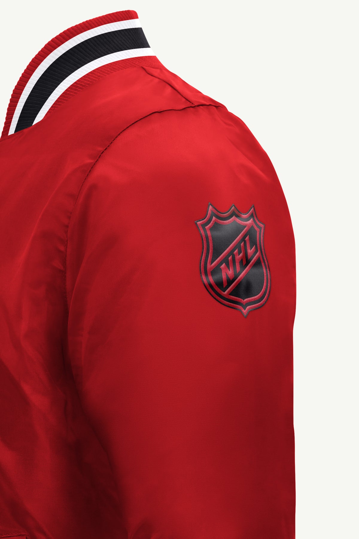 MENS NEW JERSEY DEVILS GAME DAY SATIN VARSITY JACKET View 4 MENS NEW JERSEY DEVILS GAME DAY SATIN VARSITY JACKET View 4
