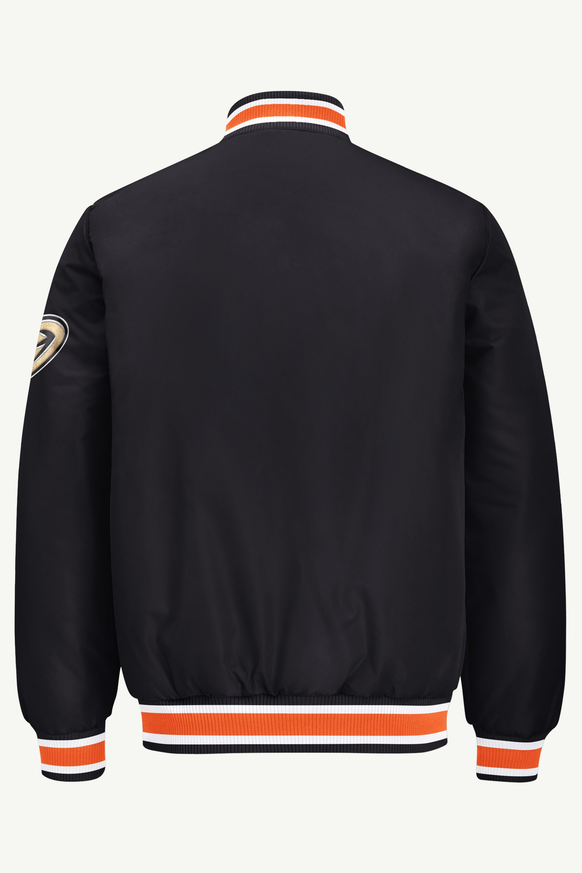 MENS MIGHTY DUCKS GAME DAY SATIN VARSITY JACKET View 3 MENS MIGHTY DUCKS GAME DAY SATIN VARSITY JACKET View 3