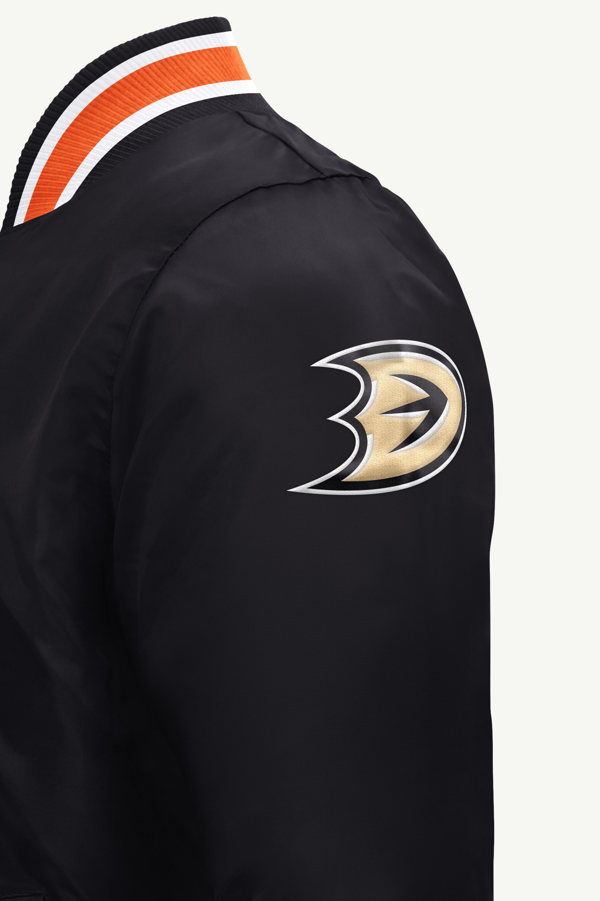 MENS MIGHTY DUCKS GAME DAY SATIN VARSITY JACKET View 4 MENS MIGHTY DUCKS GAME DAY SATIN VARSITY JACKET View 4