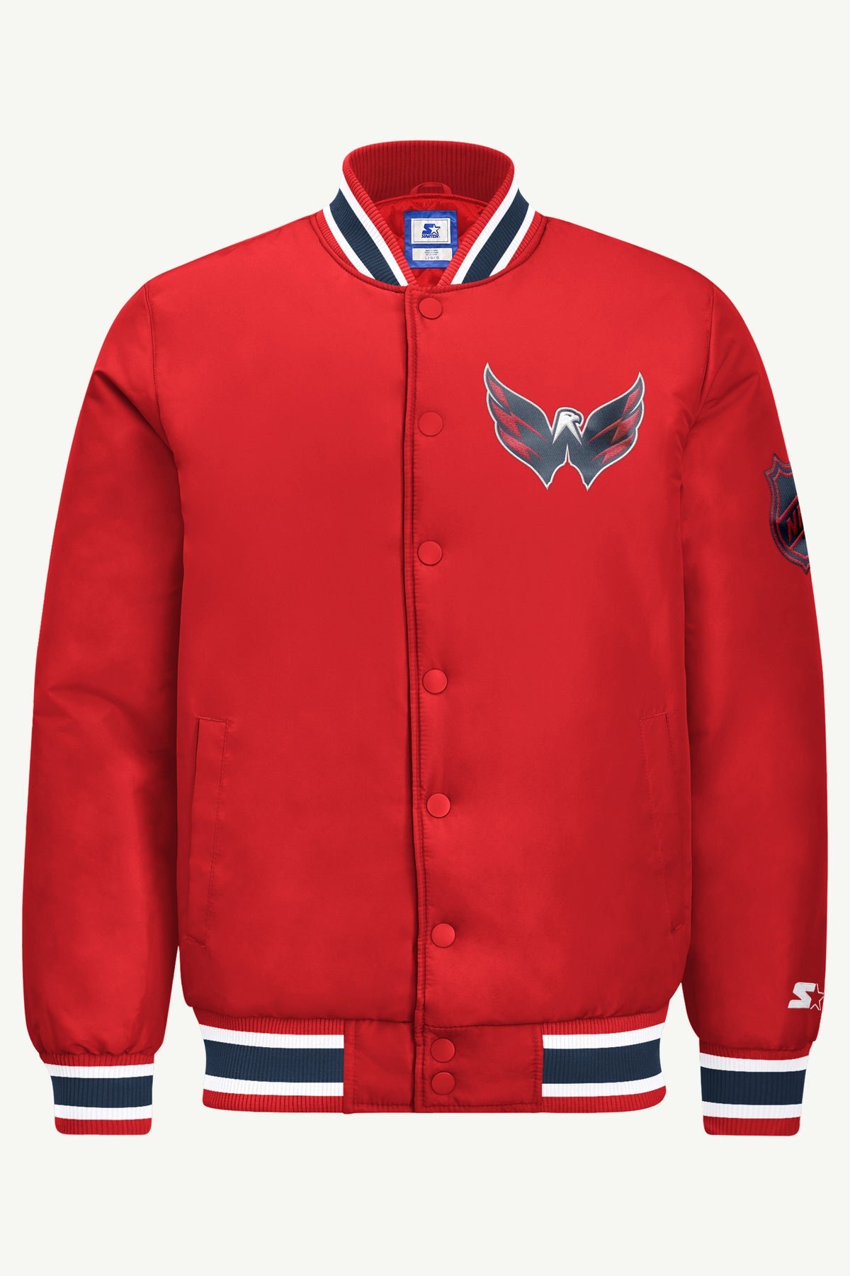 MENS WASHINGTON CAPITALS GAME DAY SATIN VARSITY JACKET View 2 MENS WASHINGTON CAPITALS GAME DAY SATIN VARSITY JACKET View 2