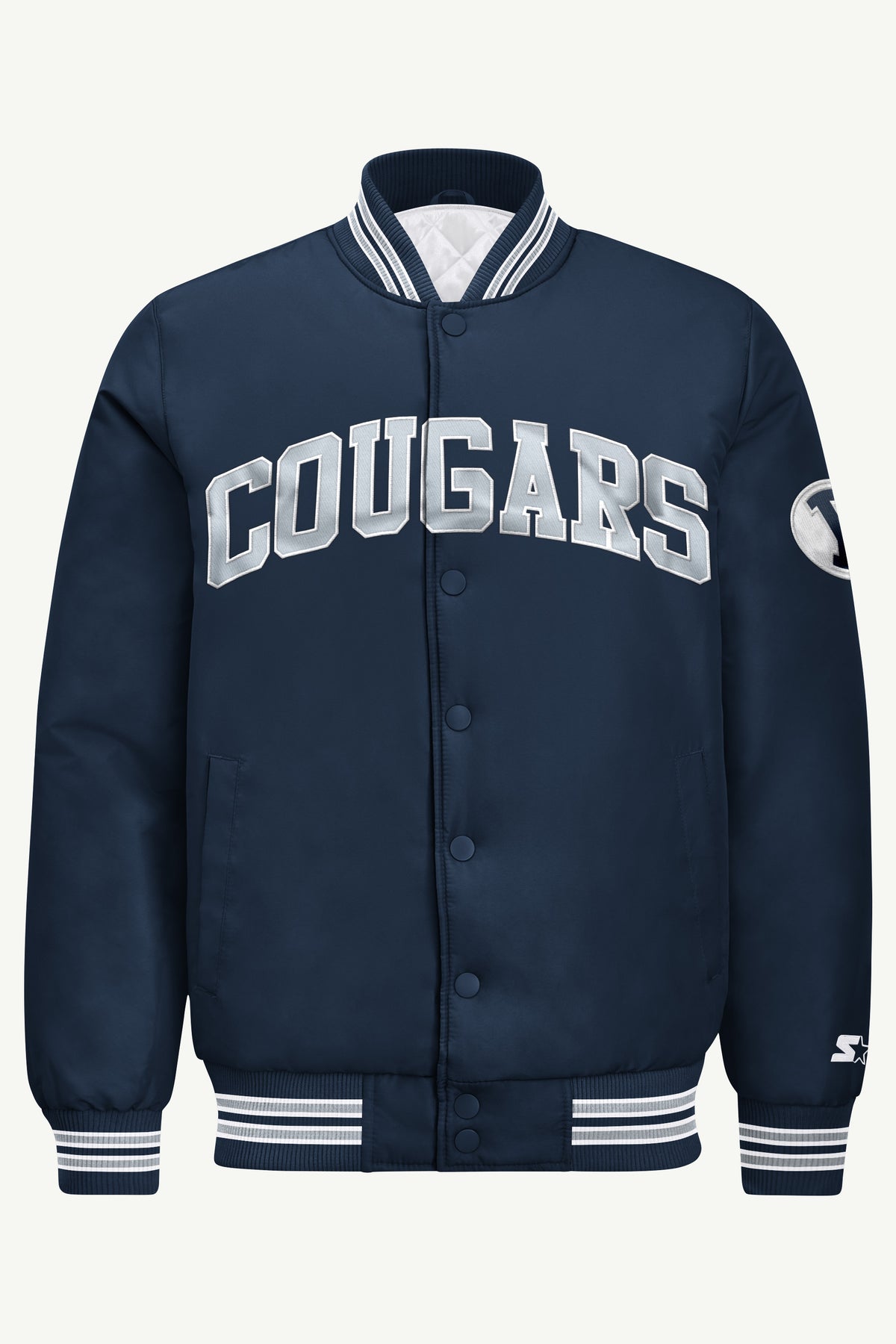 MENS BYU COUGARS SATIN VARSITY JACKET View 2 | New Arrivals MENS BYU COUGARS SATIN VARSITY JACKET View 2 | New Arrivals