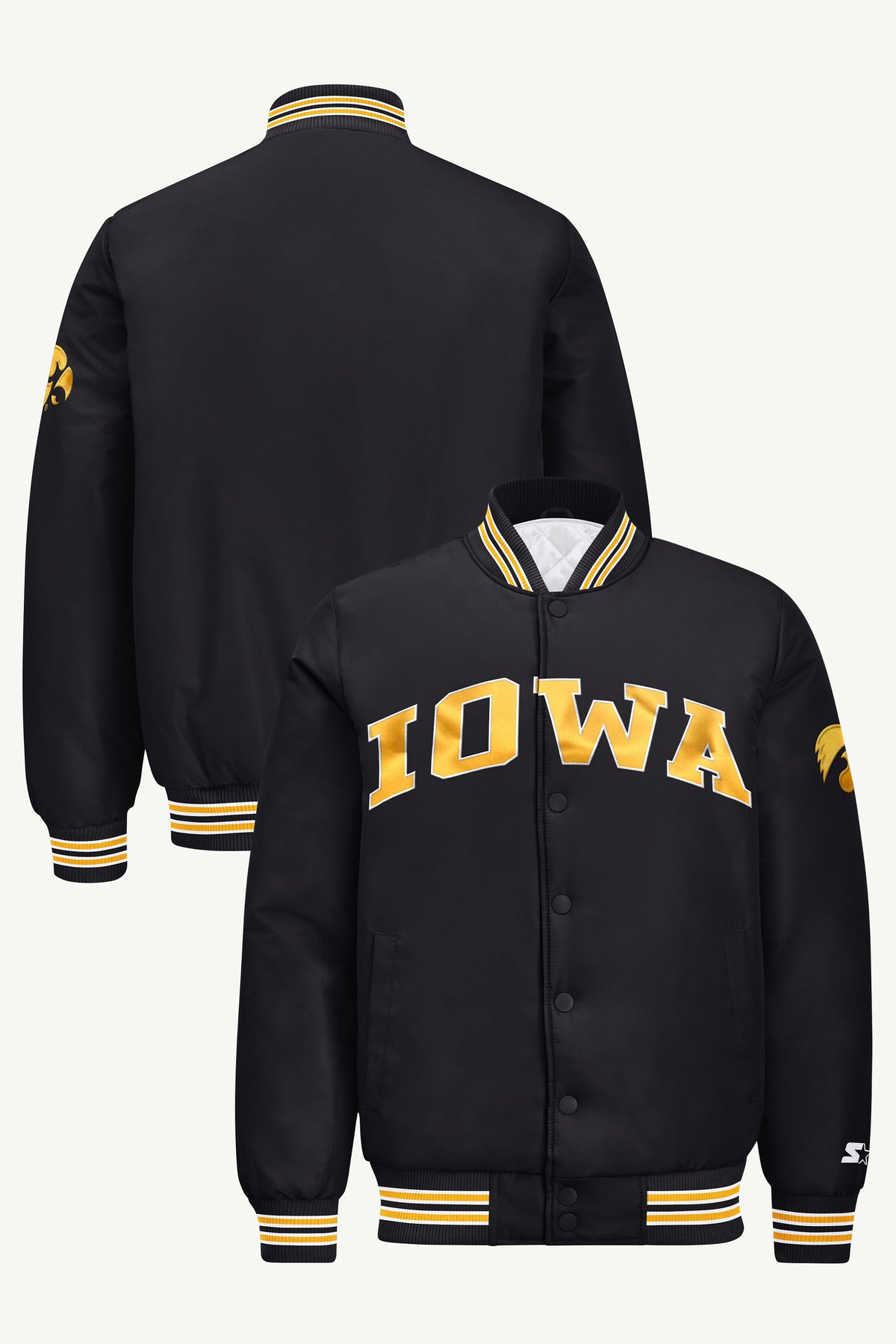 MENS IOWA HAWKEYES SATIN VARSITY JACKET View 1 | New Arrivals MENS IOWA HAWKEYES SATIN VARSITY JACKET View 1 | New Arrivals