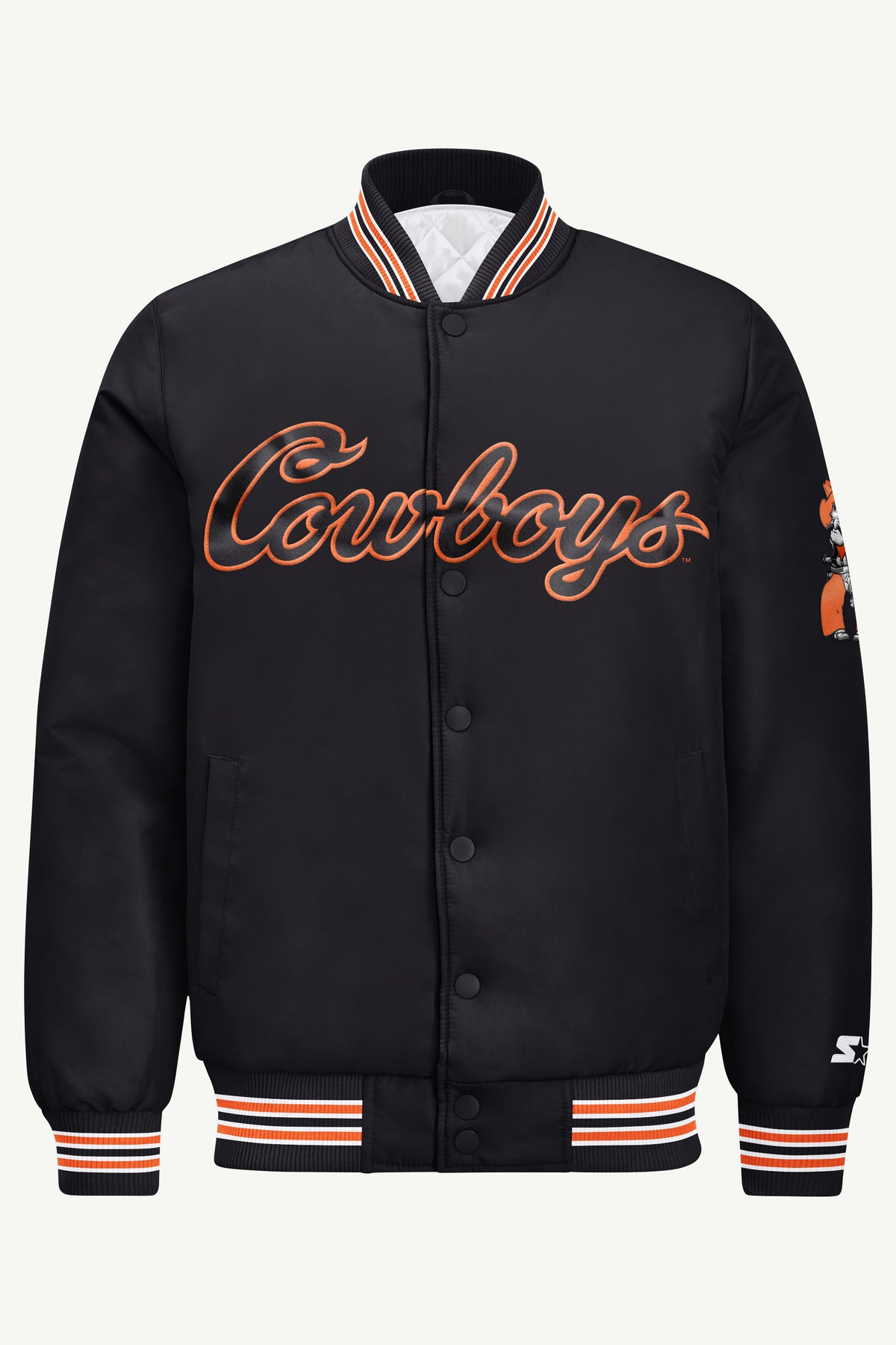 MENS OKLAHOMA STATE COWBOYS SATIN VARSITY JACKET View 2 | New Arrivals MENS OKLAHOMA STATE COWBOYS SATIN VARSITY JACKET View 2 | New Arrivals