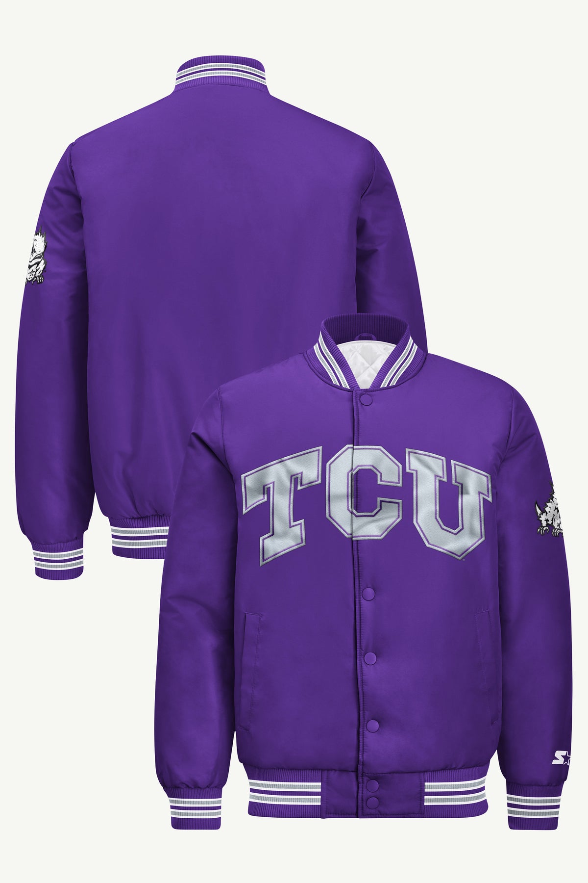 MENS TEXAS CHRISTIAN HORNED FROGS SATIN VARSITY JACKET View 1 | New Arrivals MENS TEXAS CHRISTIAN HORNED FROGS SATIN VARSITY JACKET View 1 | New Arrivals