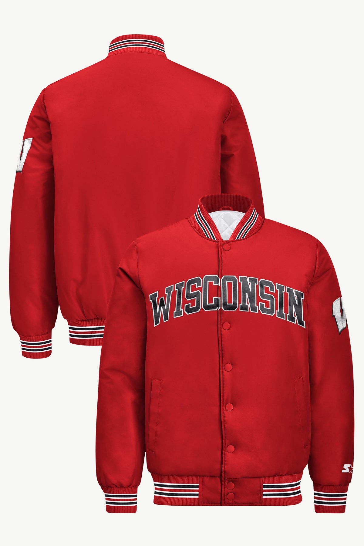 MENS WISCONSINS BADGERS SATIN VARSITY JACKET View 1 | New Arrivals MENS WISCONSINS BADGERS SATIN VARSITY JACKET View 1 | New Arrivals