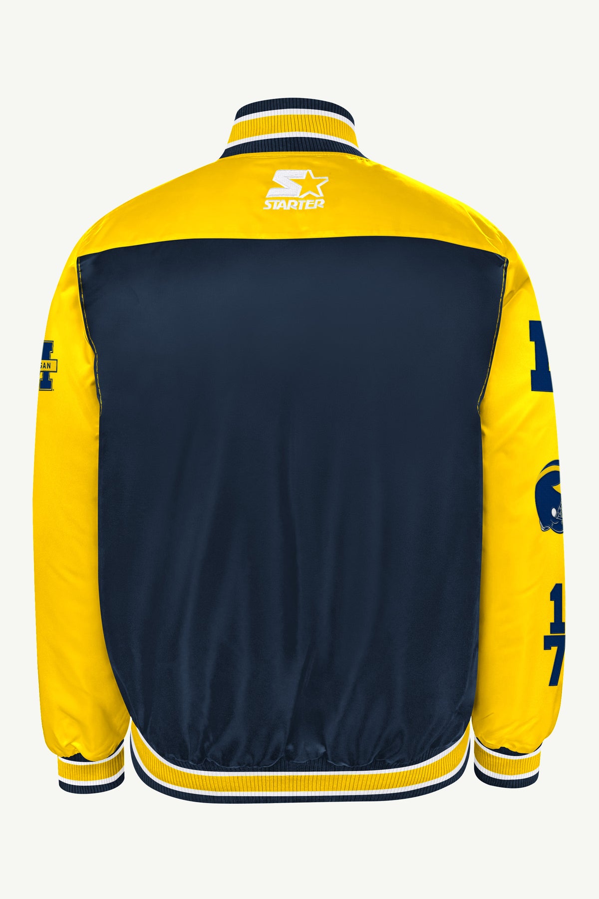 MENS MICHIGAN WOLVERINES BIG FAN SATIN VARSITY JACKET View 3 MENS MICHIGAN WOLVERINES BIG FAN SATIN VARSITY JACKET View 3