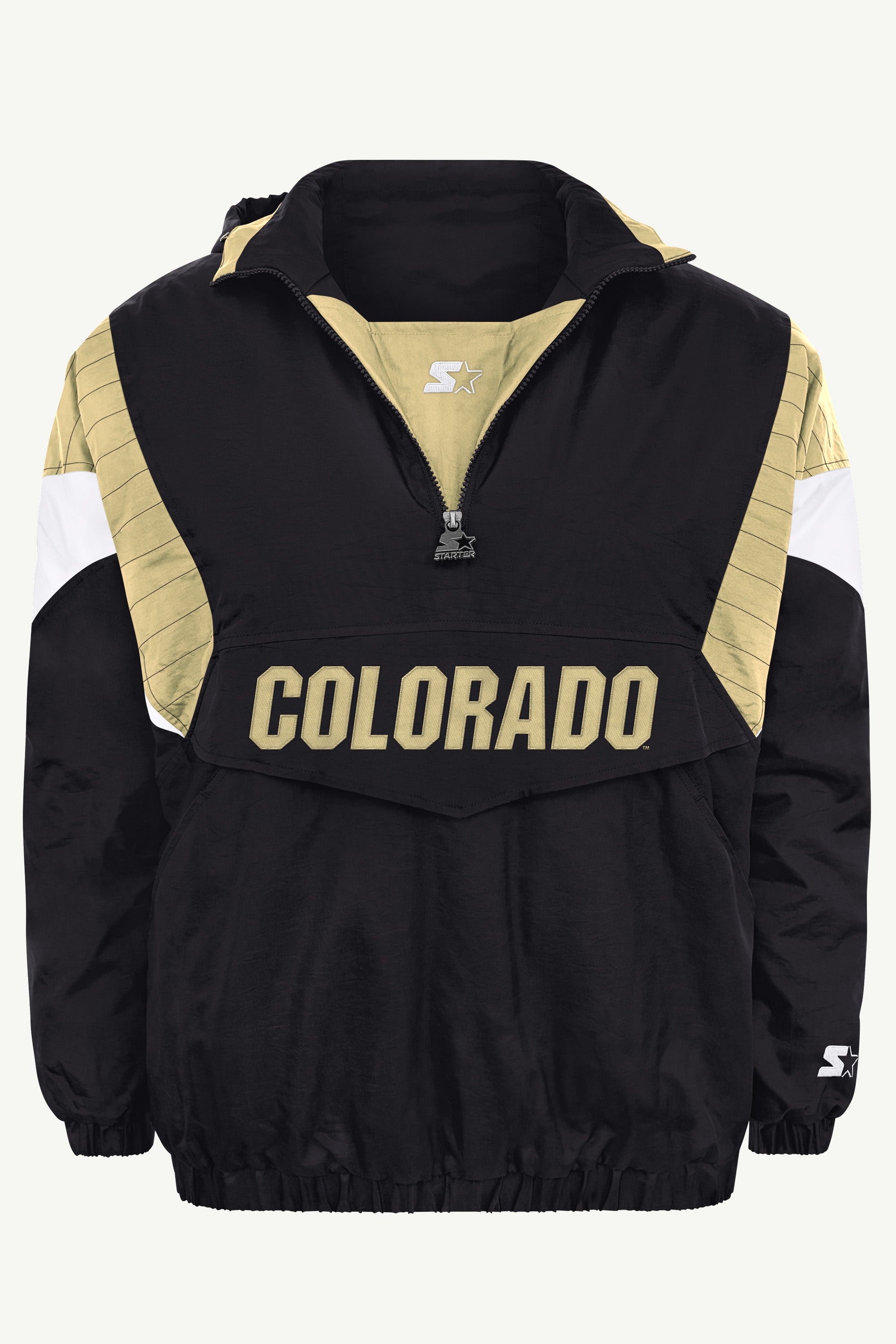 MENS COLORADO BUFFALOES THROWBACK HALF ZIP HOODED JACKET View 2 MENS COLORADO BUFFALOES THROWBACK HALF ZIP HOODED JACKET View 2