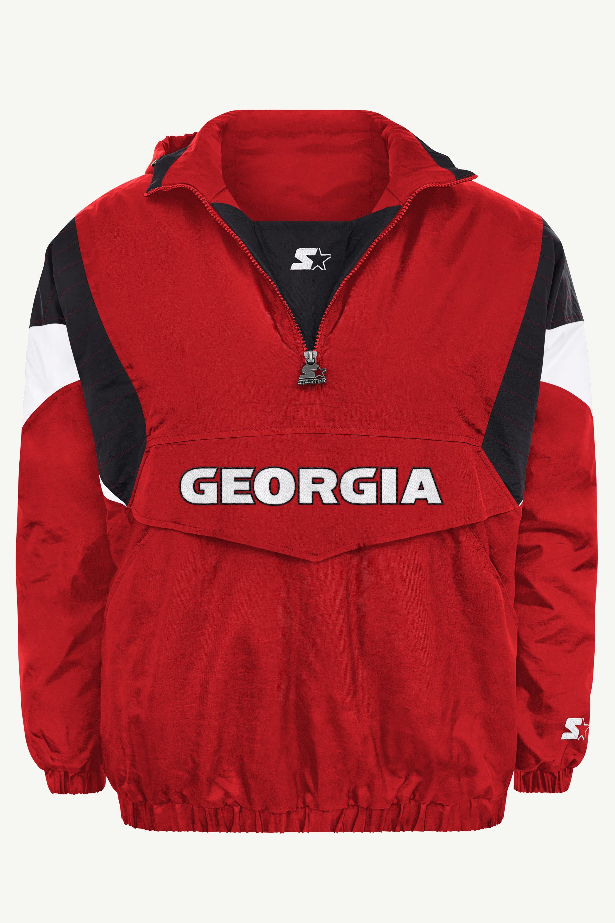 MENS GEORGIA BULLDOGS THROWBACK HALF ZIP HOODED JACKET View 2 MENS GEORGIA BULLDOGS THROWBACK HALF ZIP HOODED JACKET View 2