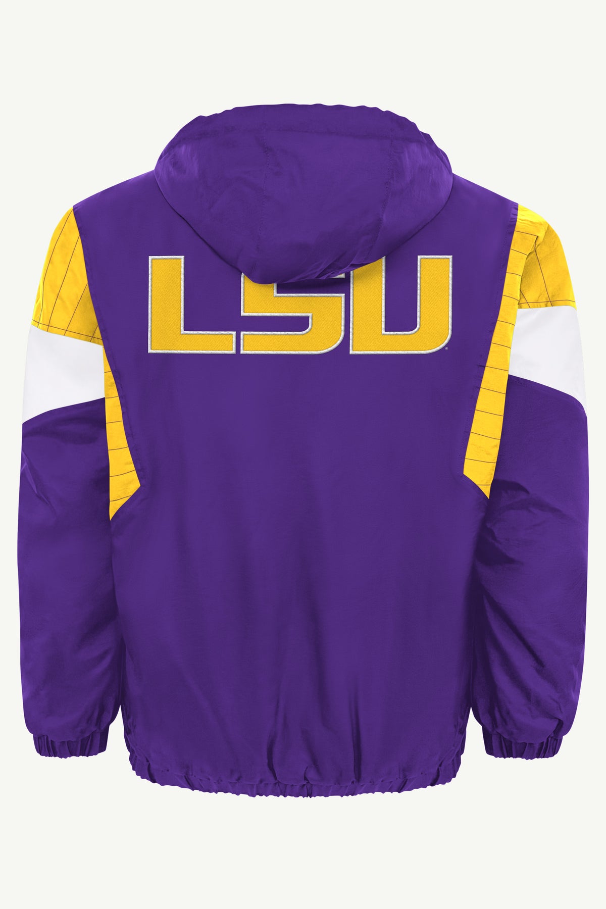 MENS LOUISIANA STATE TIGERS THROWBACK HALF ZIP HOODED JACKET View 3 MENS LOUISIANA STATE TIGERS THROWBACK HALF ZIP HOODED JACKET View 3