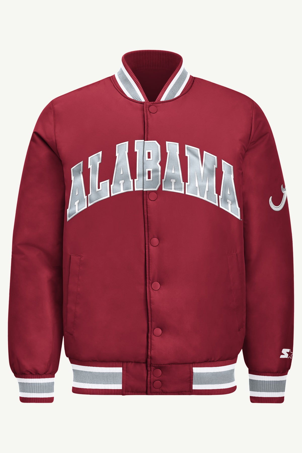 MENS ALABAMA CRIMSON TIDE ACROSS SATIN VARSITY JACKET View 2 | Men's Starter Jackets MENS ALABAMA CRIMSON TIDE ACROSS SATIN VARSITY JACKET View 2 | Men's Starter Jackets