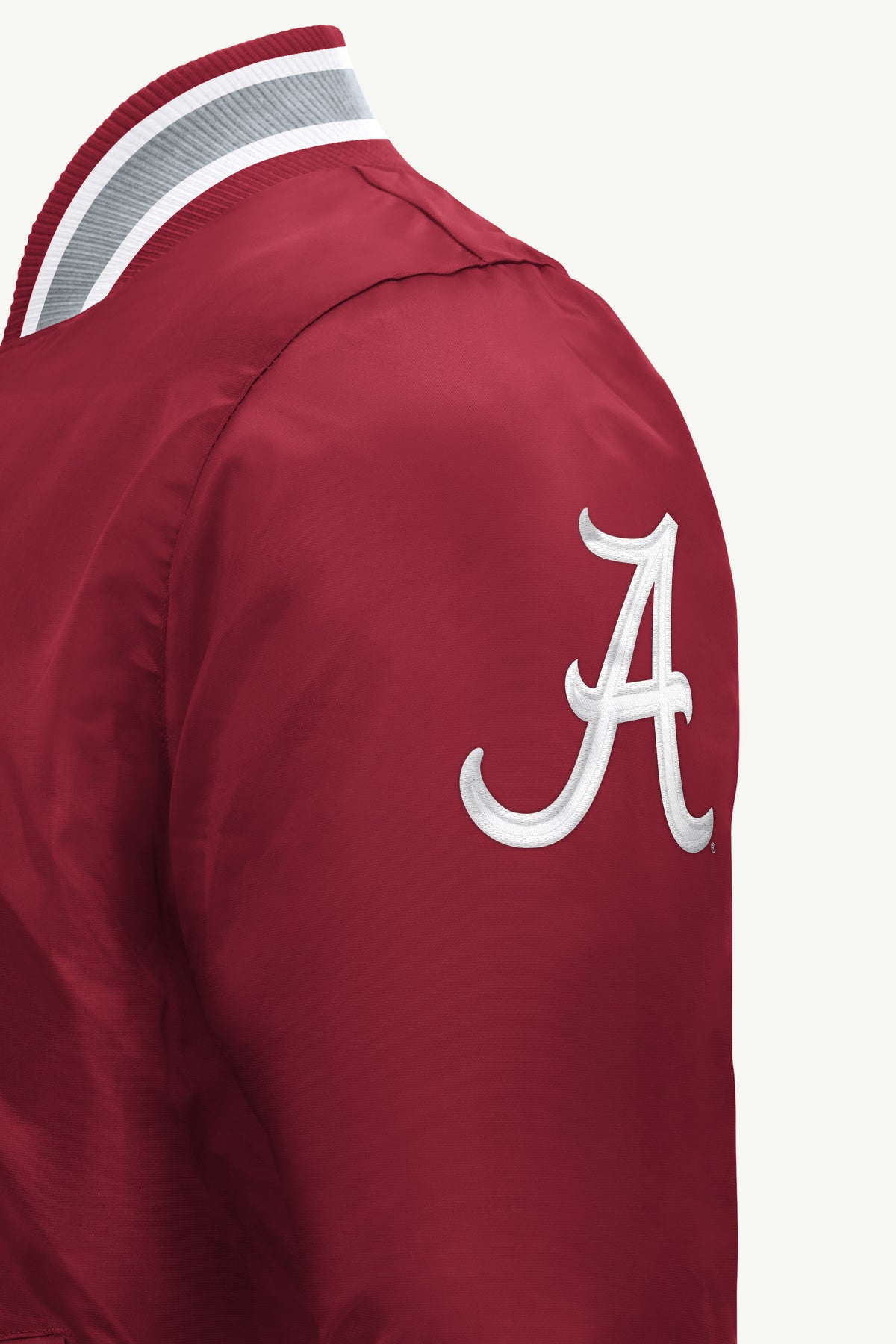 MENS ALABAMA CRIMSON TIDE ACROSS SATIN VARSITY JACKET View 4 MENS ALABAMA CRIMSON TIDE ACROSS SATIN VARSITY JACKET View 4