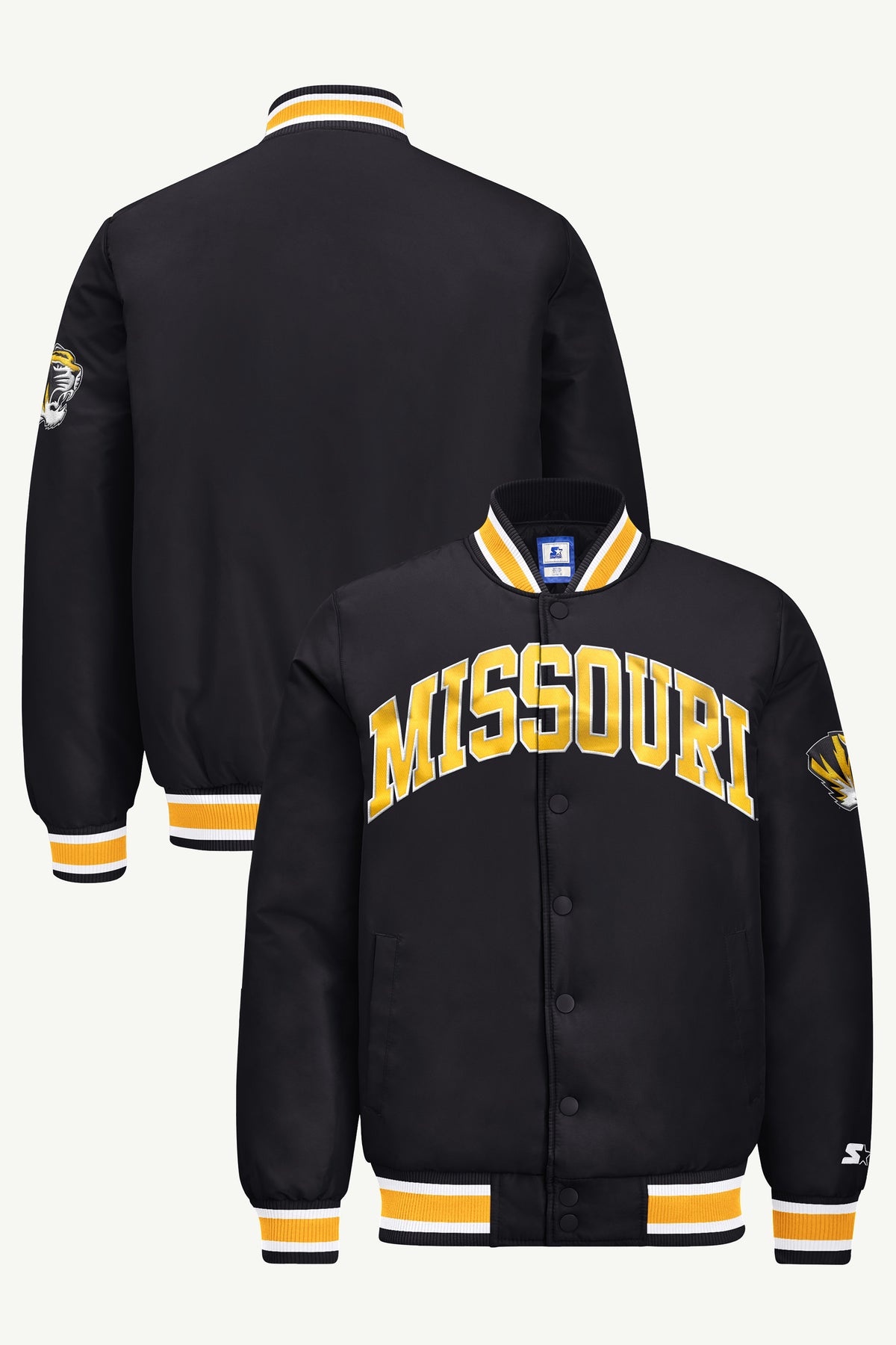 MENS MISSOURI TIGERS ACROSS SATIN VARSITY JACKET View 1 MENS MISSOURI TIGERS ACROSS SATIN VARSITY JACKET View 1