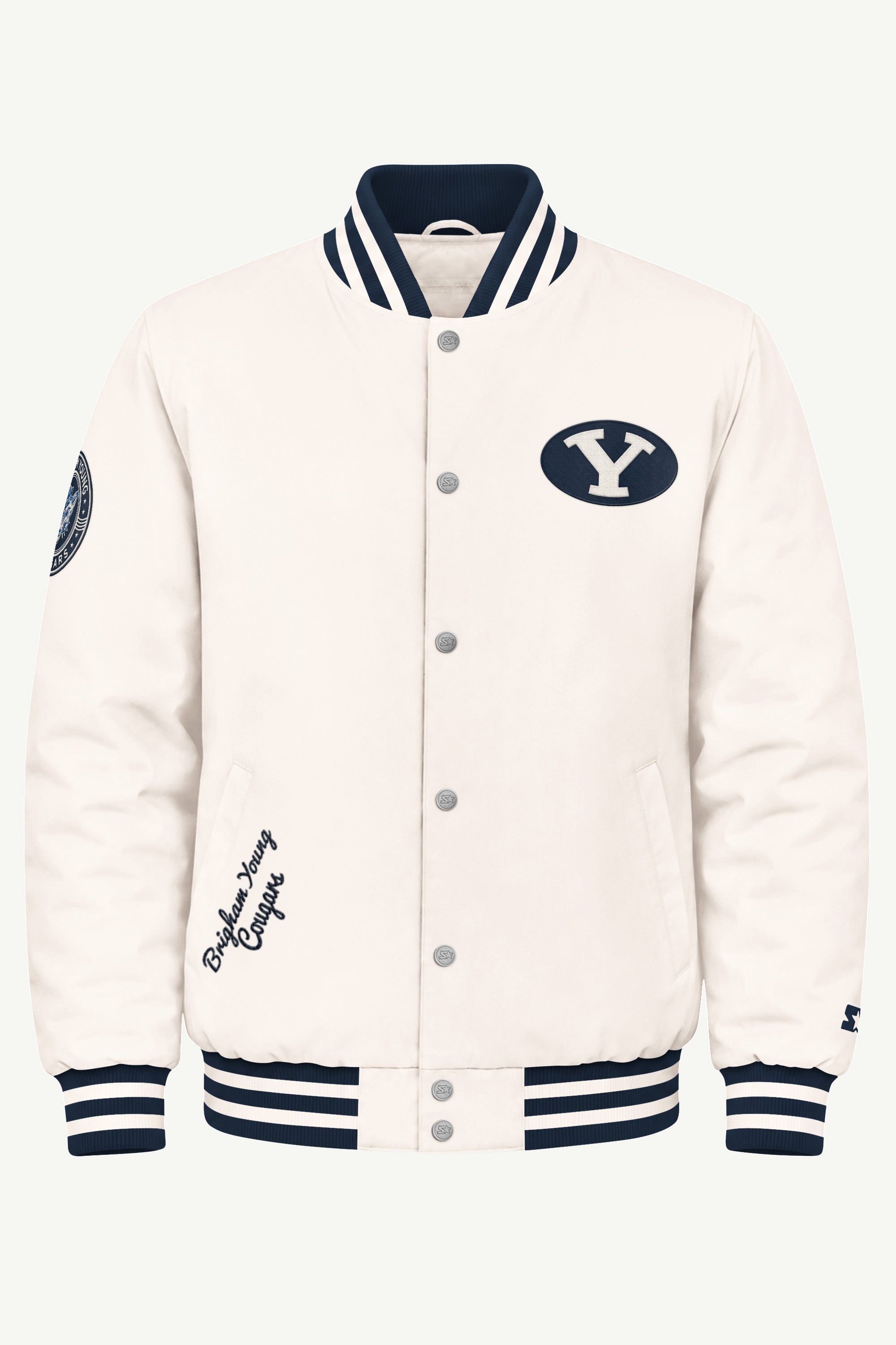 MENS BRIGHAM YOUNG COUGARS VARSITY JACKET View 2 MENS BRIGHAM YOUNG COUGARS VARSITY JACKET View 2