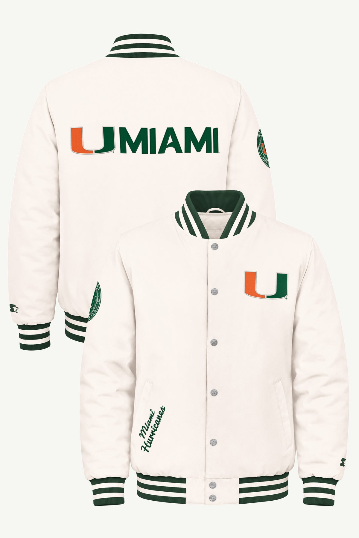 MENS MIAMI HURRICANES VARSITY JACKET View 1 MENS MIAMI HURRICANES VARSITY JACKET View 1