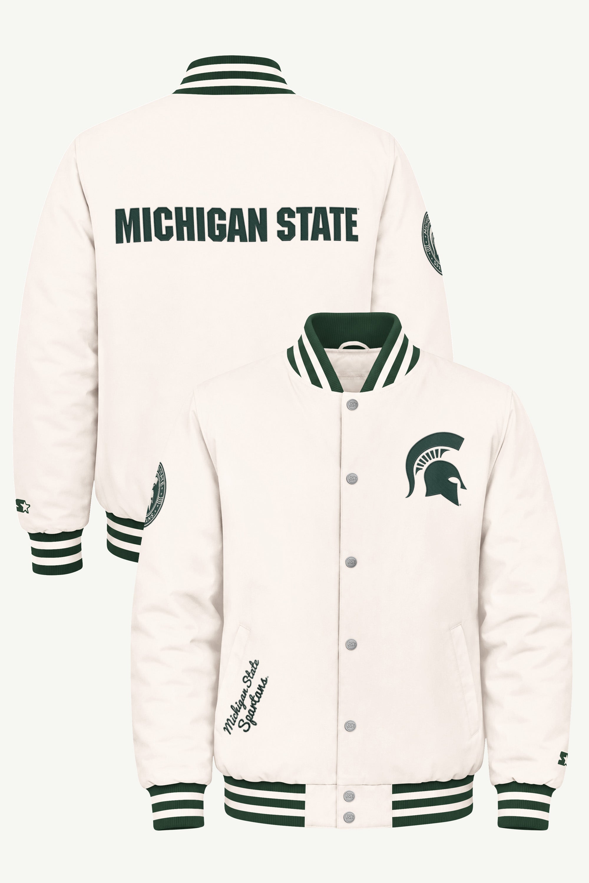 MENS MICHIGAN STATE SPARTANS VARSITY JACKET View 1 MENS MICHIGAN STATE SPARTANS VARSITY JACKET View 1