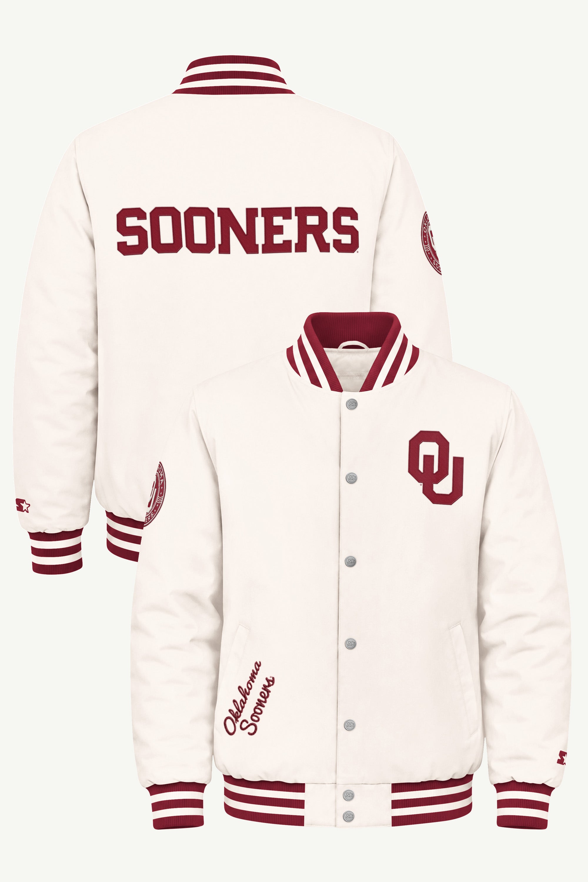 MENS OKLAHOMA SOONERS VARSITY JACKET View 1 MENS OKLAHOMA SOONERS VARSITY JACKET View 1