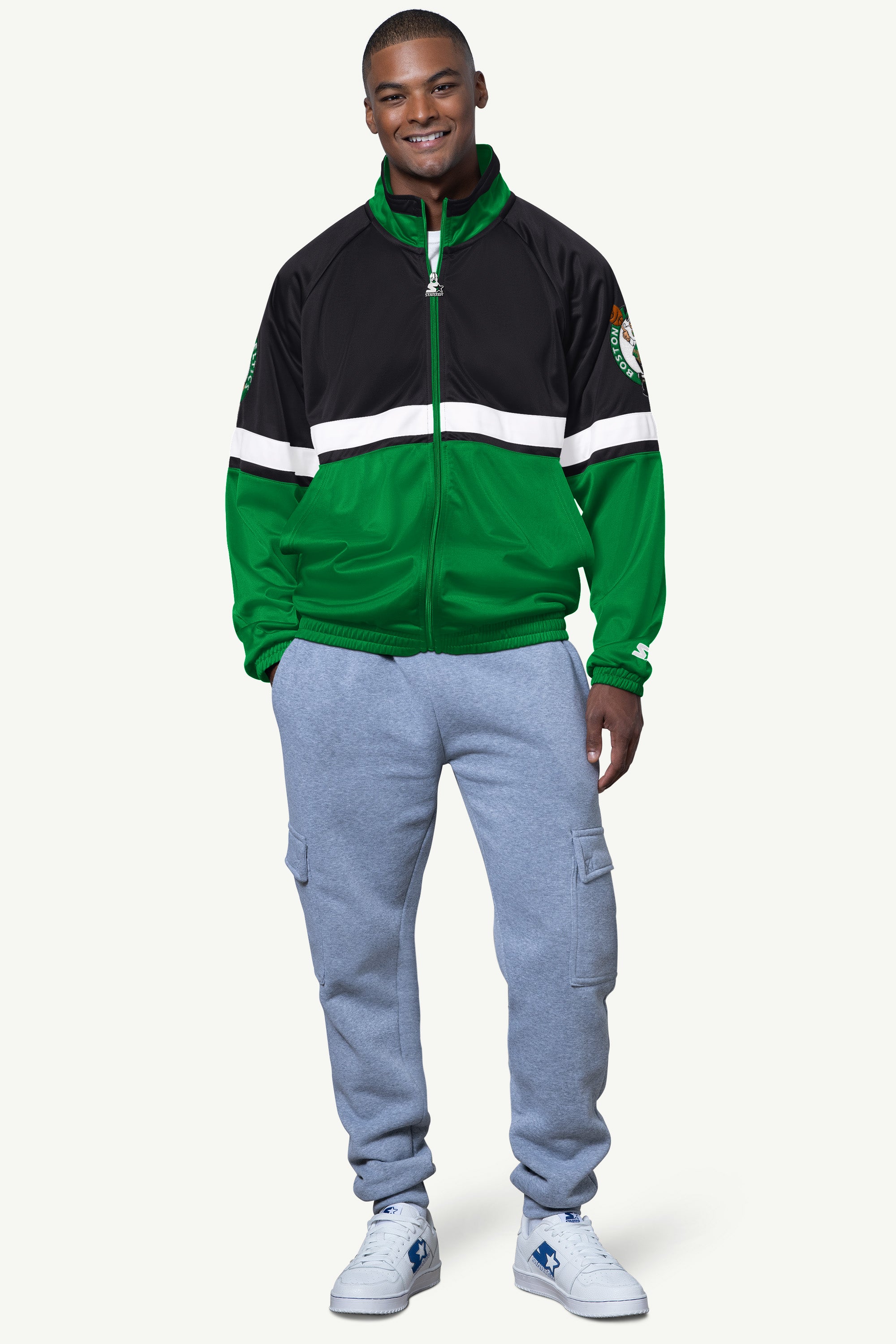 MENS BOSTON CELTICS VETERAN TRACK JACKET View 3 MENS BOSTON CELTICS VETERAN TRACK JACKET View 3