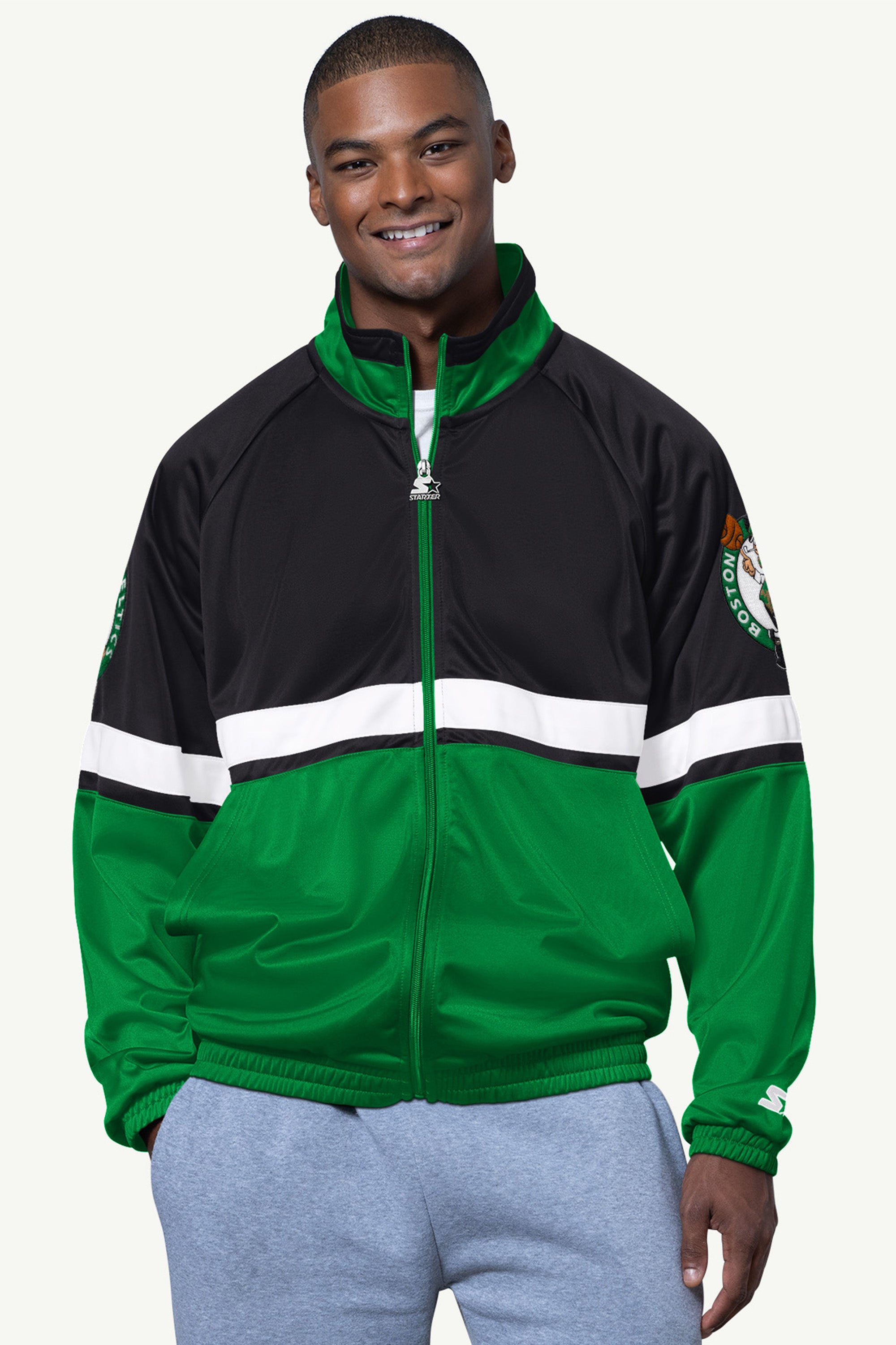 MENS BOSTON CELTICS VETERAN TRACK JACKET View 1 MENS BOSTON CELTICS VETERAN TRACK JACKET View 1