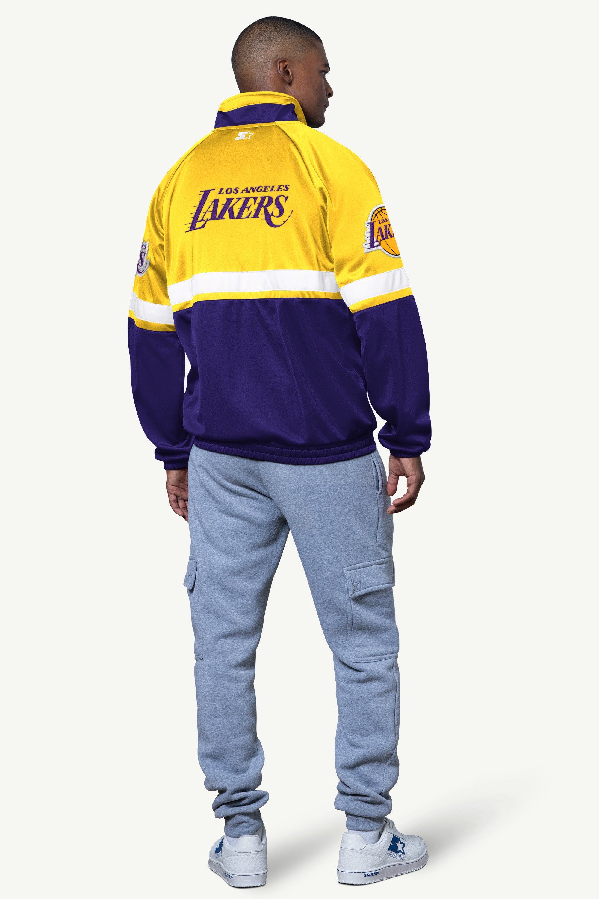 MENS LA LAKERS VETERAN TRACK JACKET View 2 MENS LA LAKERS VETERAN TRACK JACKET View 2