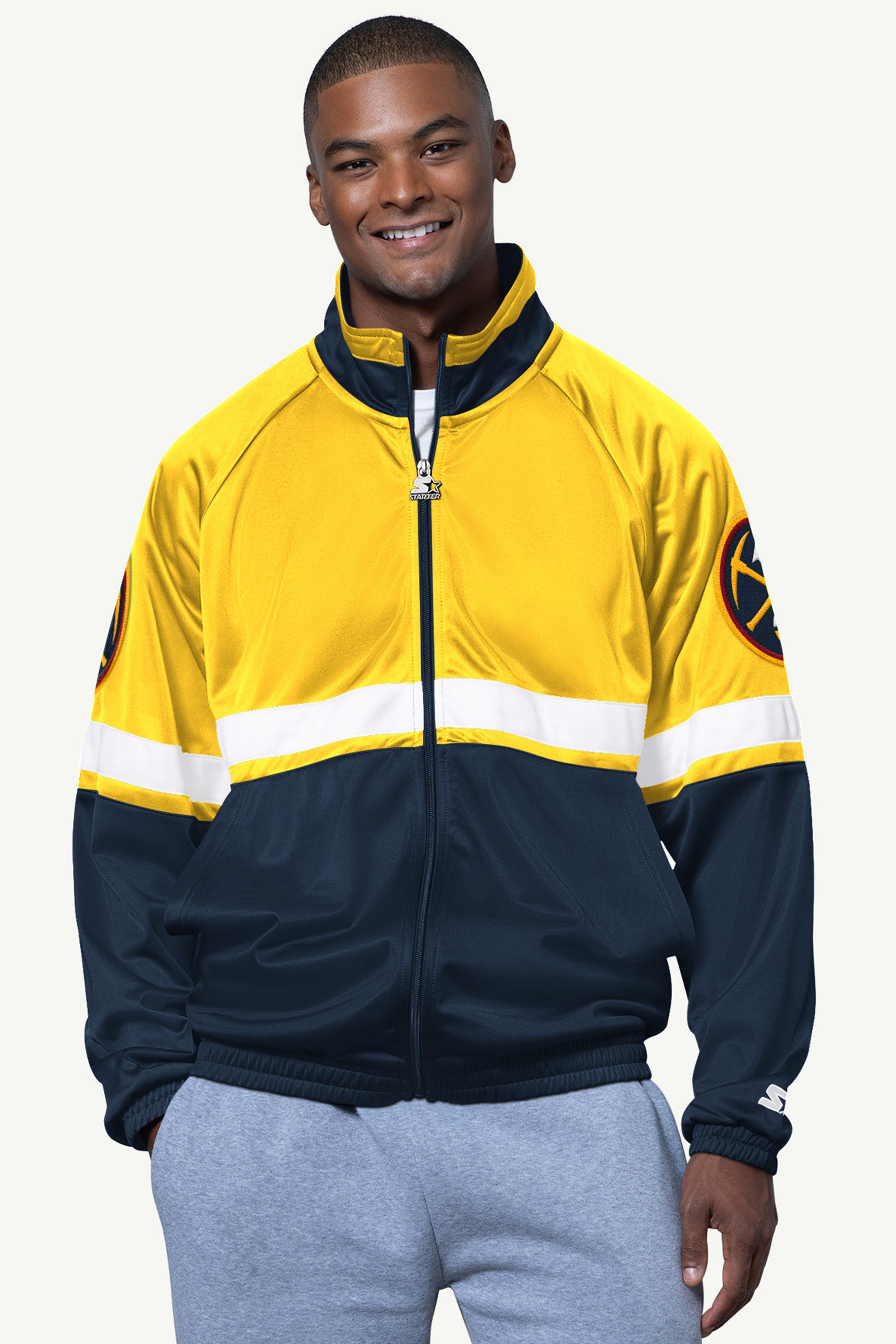 MENS DENVER NUGGETS VETERAN TRACK JACKET View 1 MENS DENVER NUGGETS VETERAN TRACK JACKET View 1