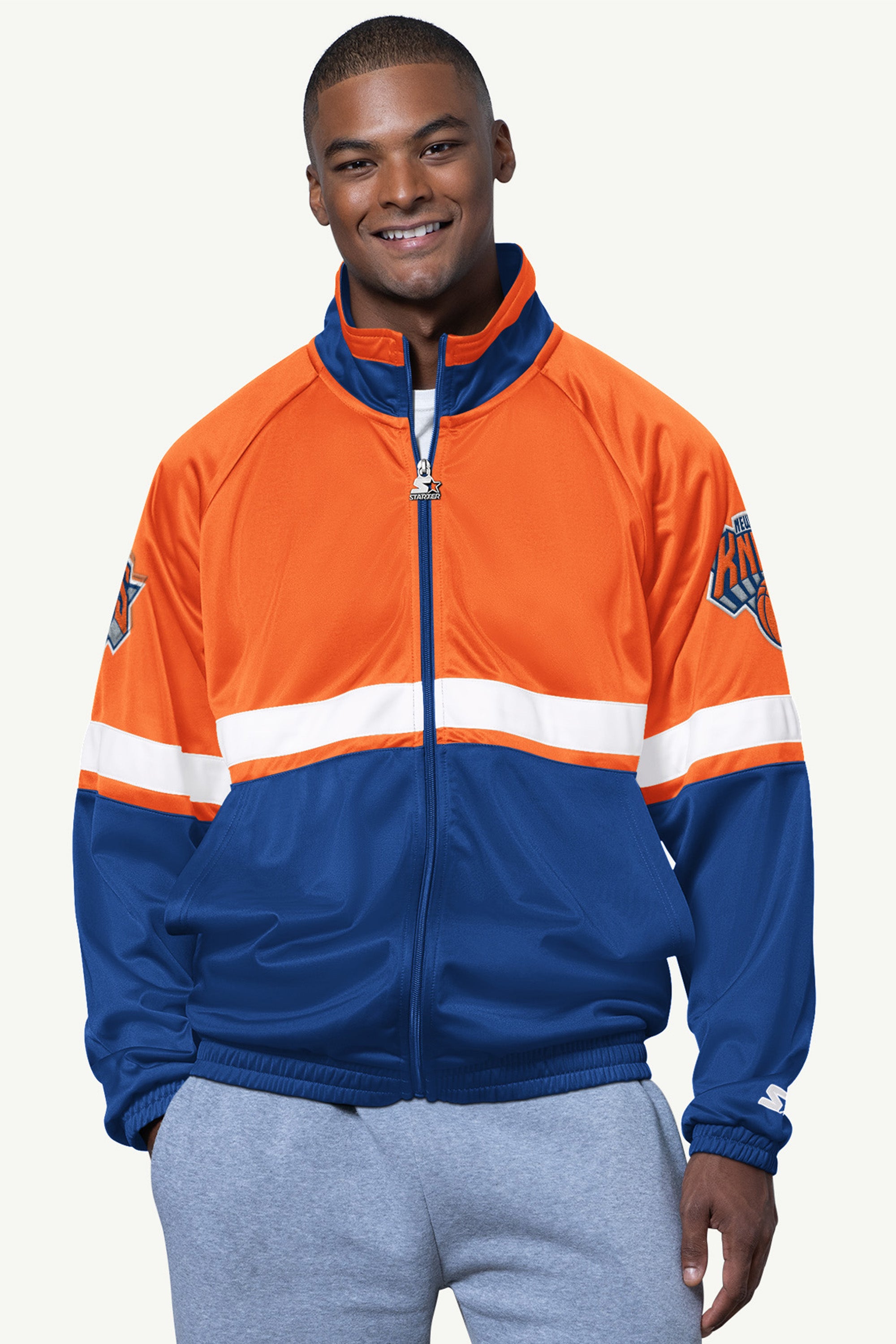 MENS NEW YORK KNICKS VETERAN TRACK JACKET View 1 MENS NEW YORK KNICKS VETERAN TRACK JACKET View 1