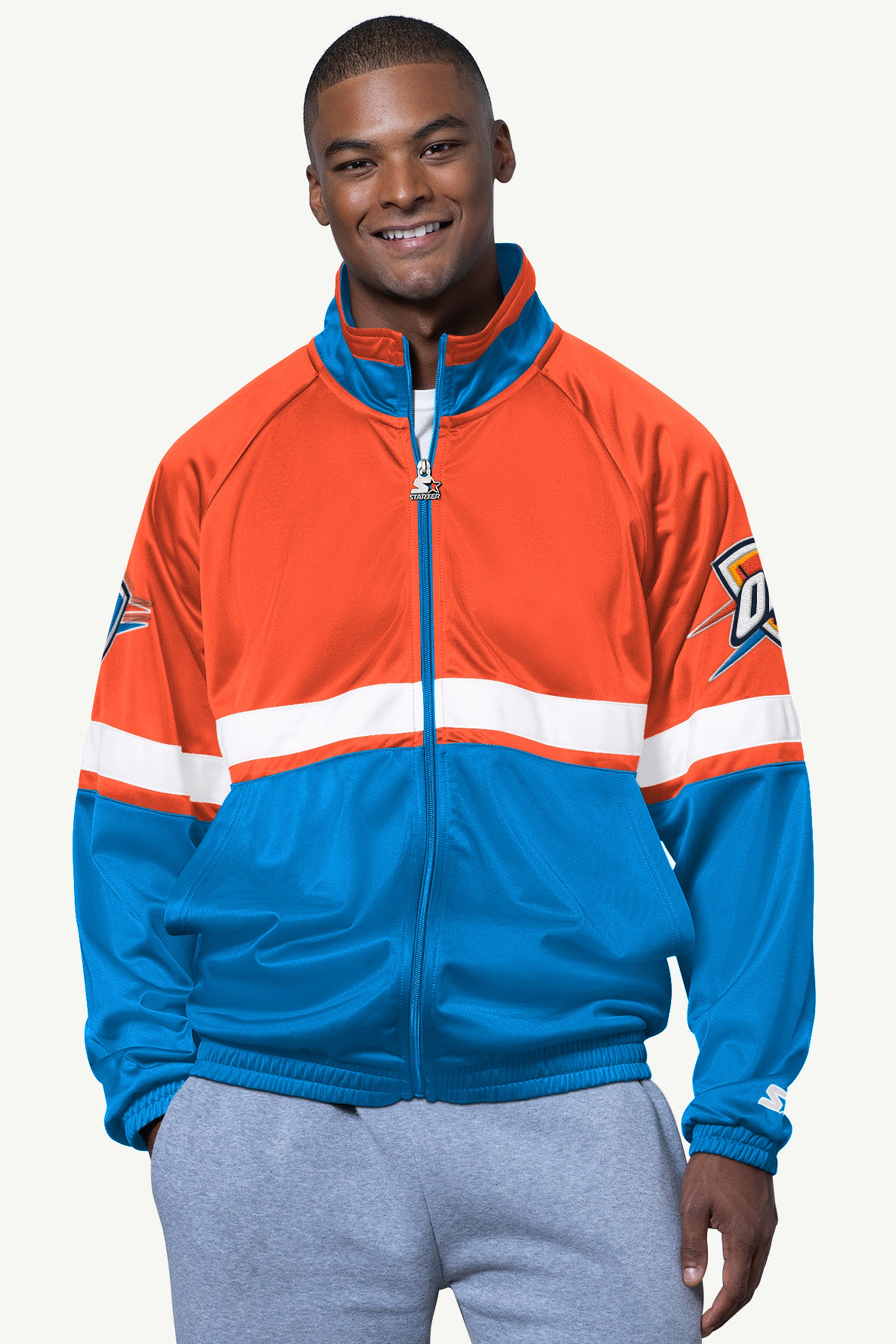MENS OKLAHOMA CITY THUNDER VETERAN TRACK JACKET View 1 MENS OKLAHOMA CITY THUNDER VETERAN TRACK JACKET View 1