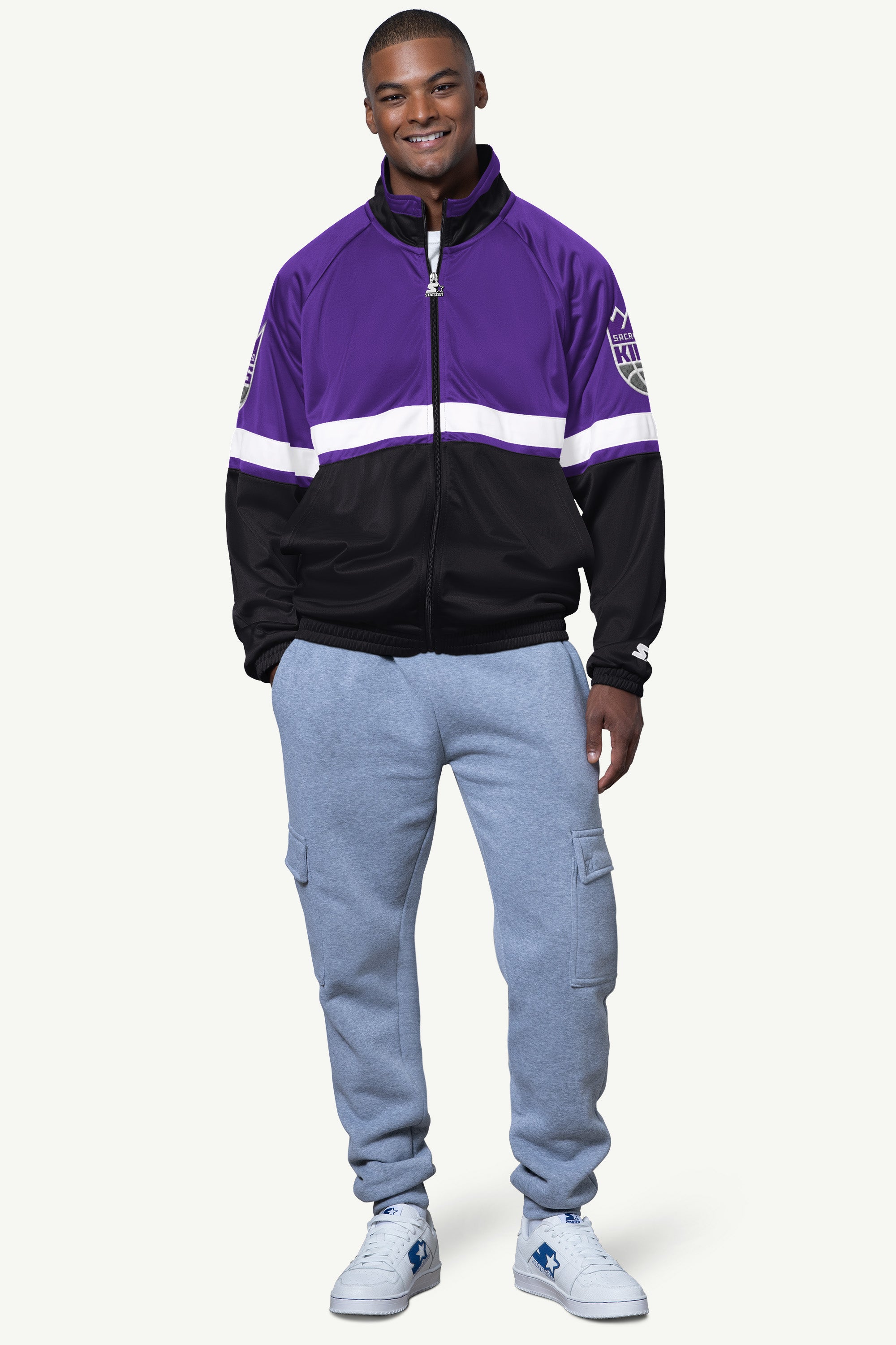 MENS SACRAMENTO KINGS VETERAN TRACK JACKET View 3 MENS SACRAMENTO KINGS VETERAN TRACK JACKET View 3