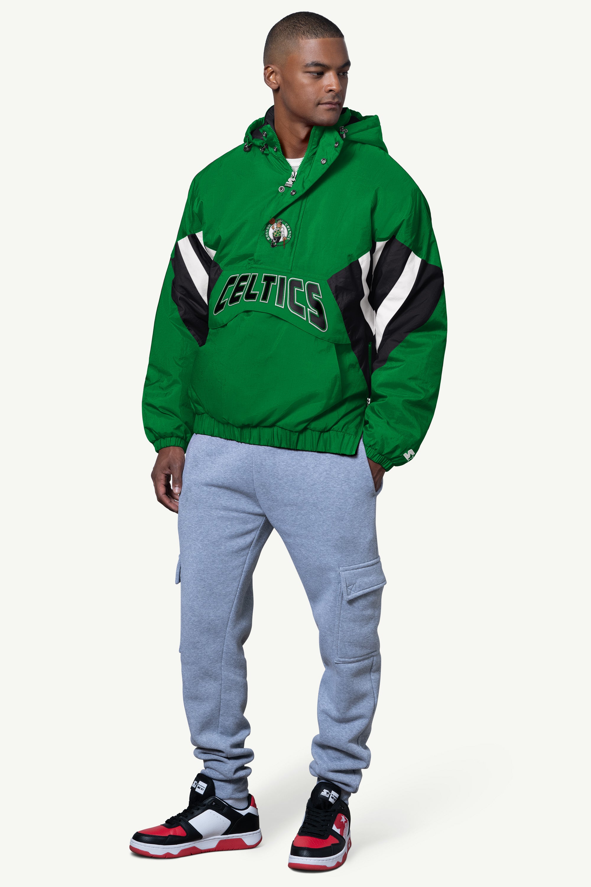 MENS BOSTON CELTICS LINE UP BREAKAWAY CRINKLE POPOVER View 2 | Boston Celtics MENS BOSTON CELTICS LINE UP BREAKAWAY CRINKLE POPOVER View 2 | Boston Celtics