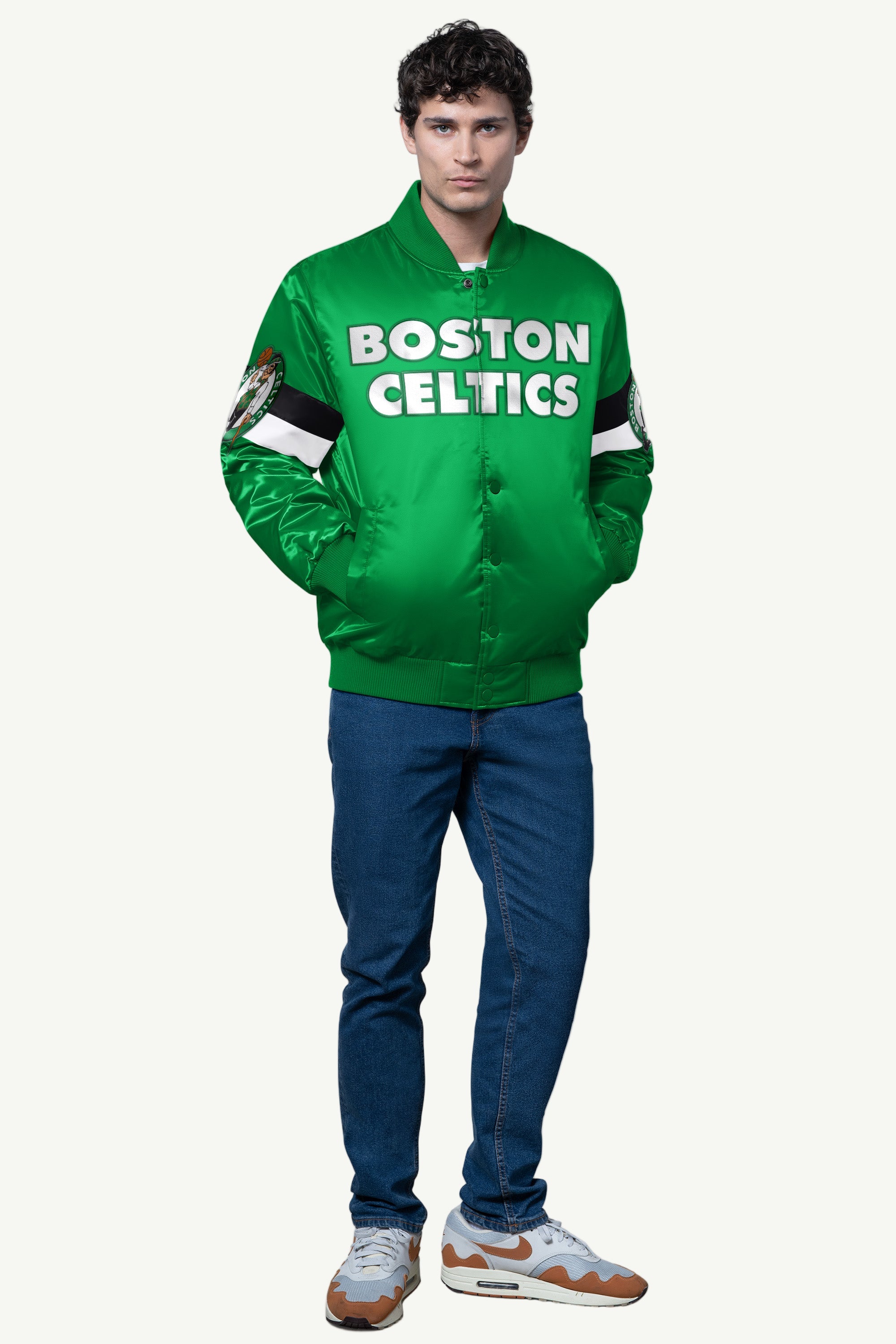 MENS BOSTON CELTICS TRIPLE OPTION SATIN VARSITY JACKET View 3 | Starter Jackets MENS BOSTON CELTICS TRIPLE OPTION SATIN VARSITY JACKET View 3 | Starter Jackets