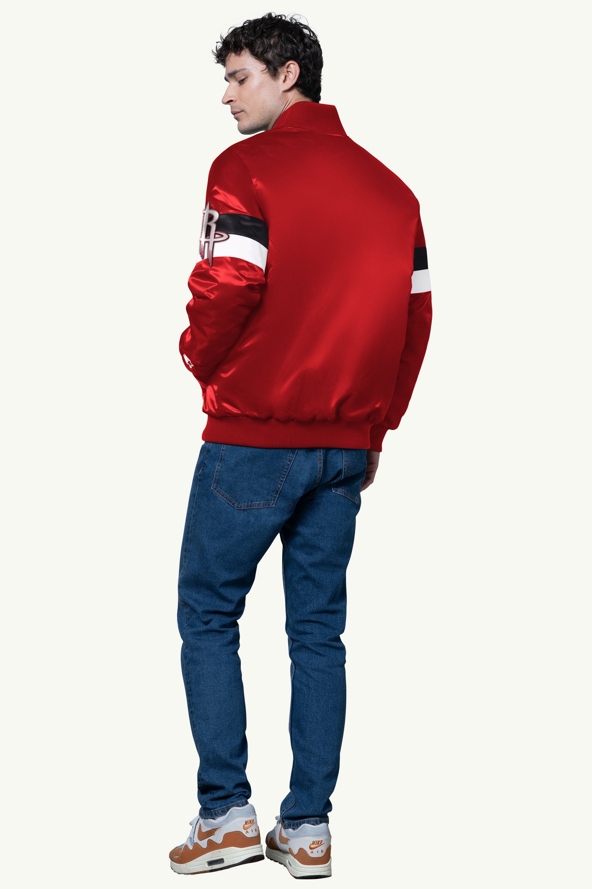MENS HOUSTON ROCKETS TRIPLE OPTION SATIN VARSITY JACKET View 2 | NBA MENS HOUSTON ROCKETS TRIPLE OPTION SATIN VARSITY JACKET View 2 | NBA