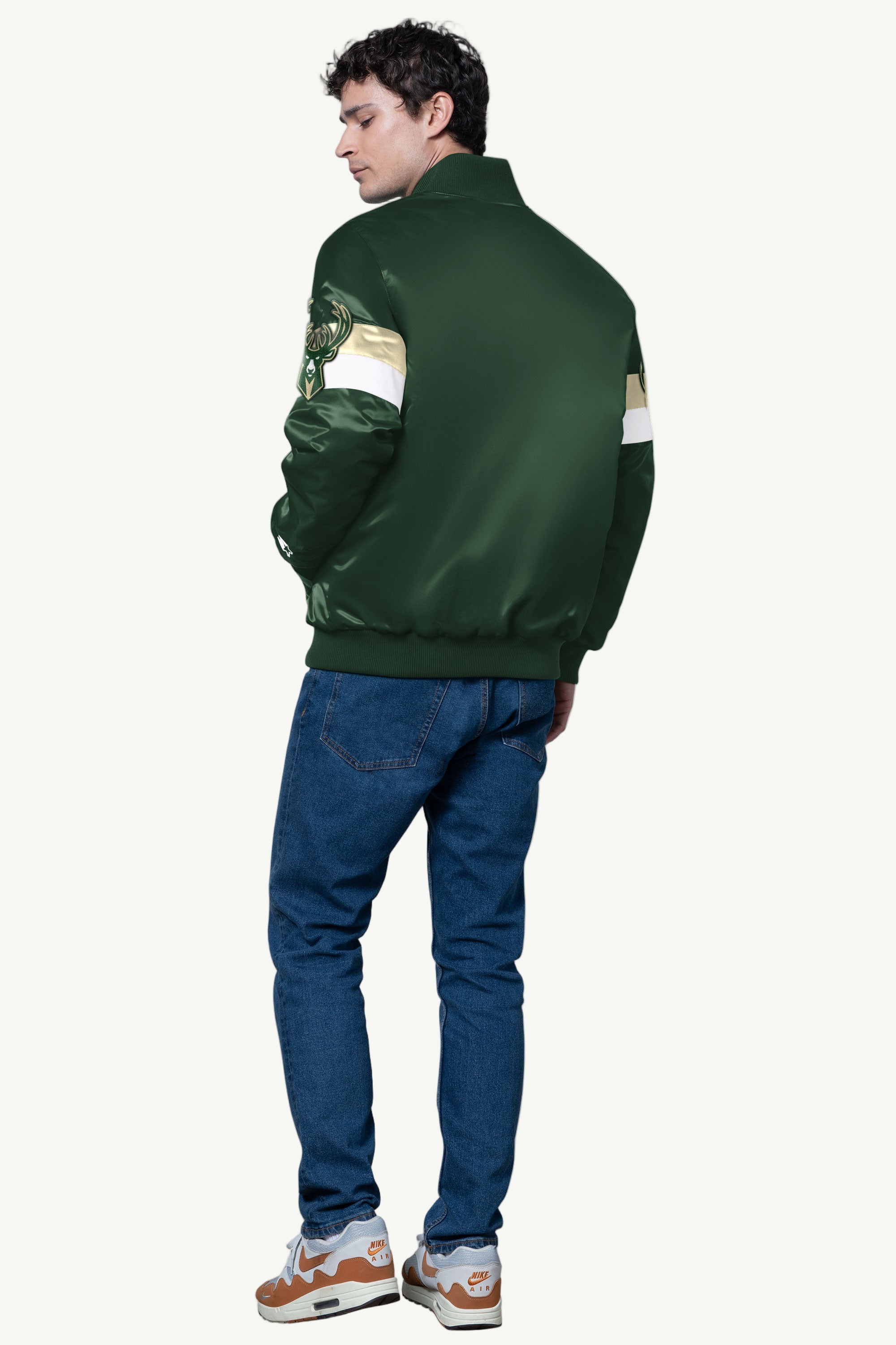 MENS MILWAUKEE BUCKS TRIPLE OPTION SATIN VARSITY JACKET View 3 | Men's Jackets MENS MILWAUKEE BUCKS TRIPLE OPTION SATIN VARSITY JACKET View 3 | Men's Jackets