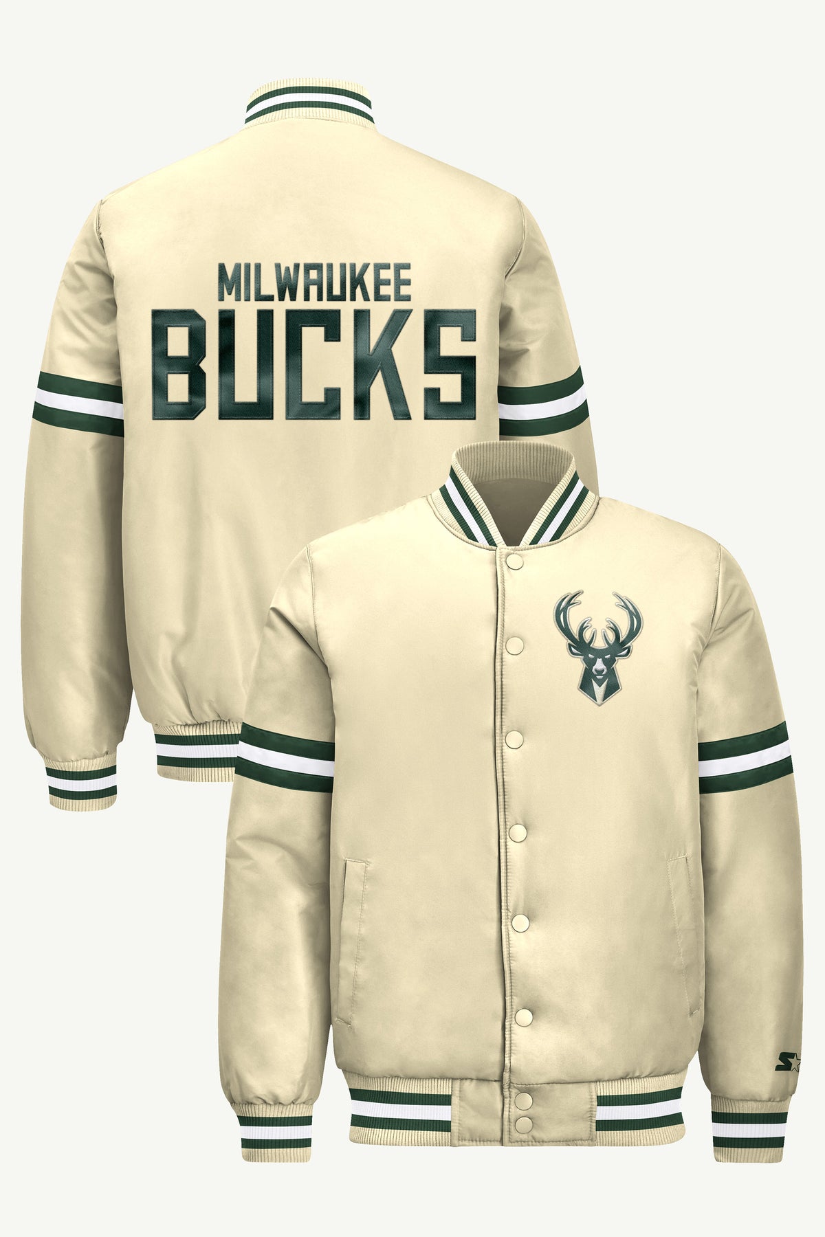 MENS MILWAUKEE BUCKS COURTSIDE VARSITY JACKET View 1 MENS MILWAUKEE BUCKS COURTSIDE VARSITY JACKET View 1