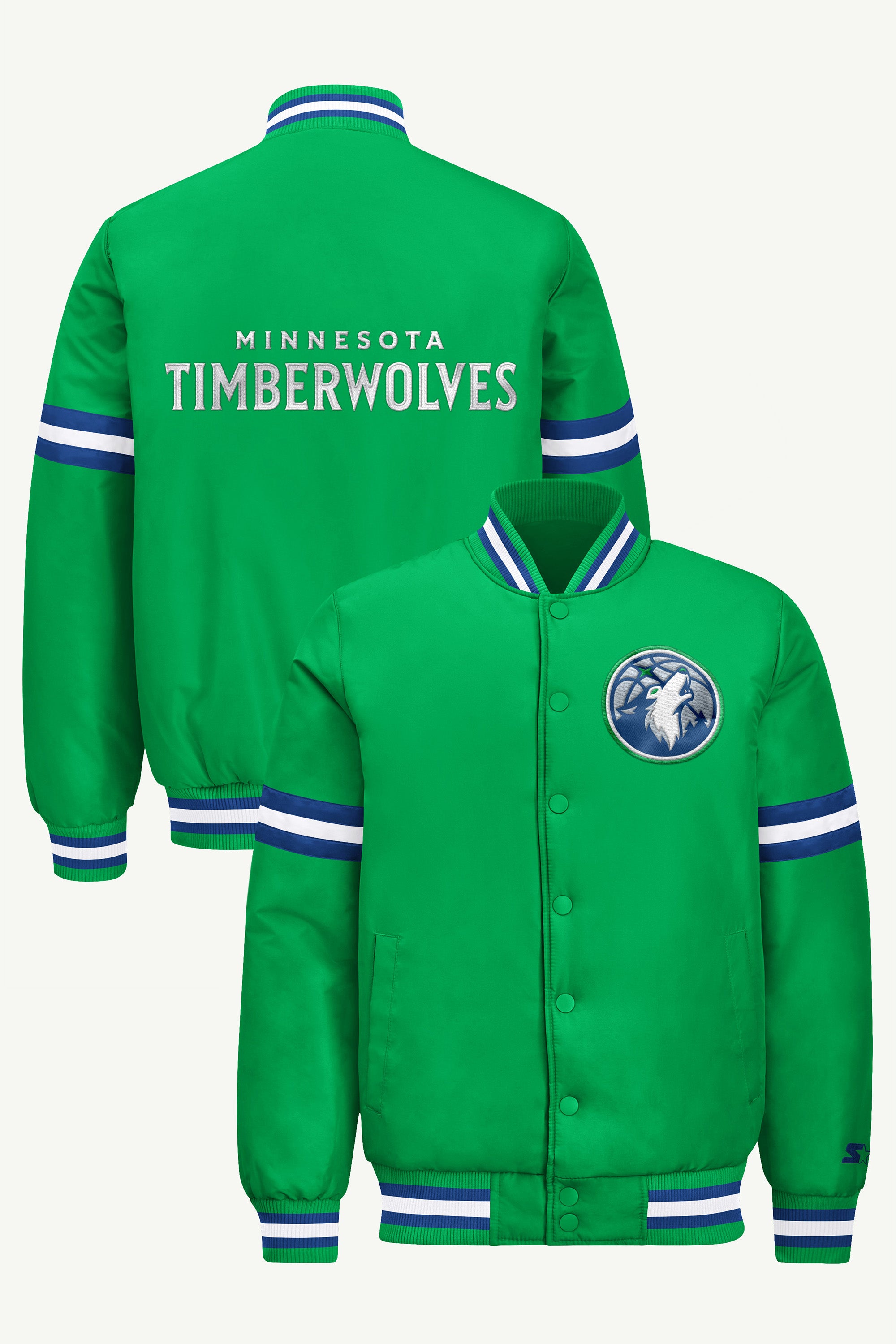 MENS MINNESOTA TIMBERWOLVES COURTSIDE VARSITY JACKET View 1 MENS MINNESOTA TIMBERWOLVES COURTSIDE VARSITY JACKET View 1