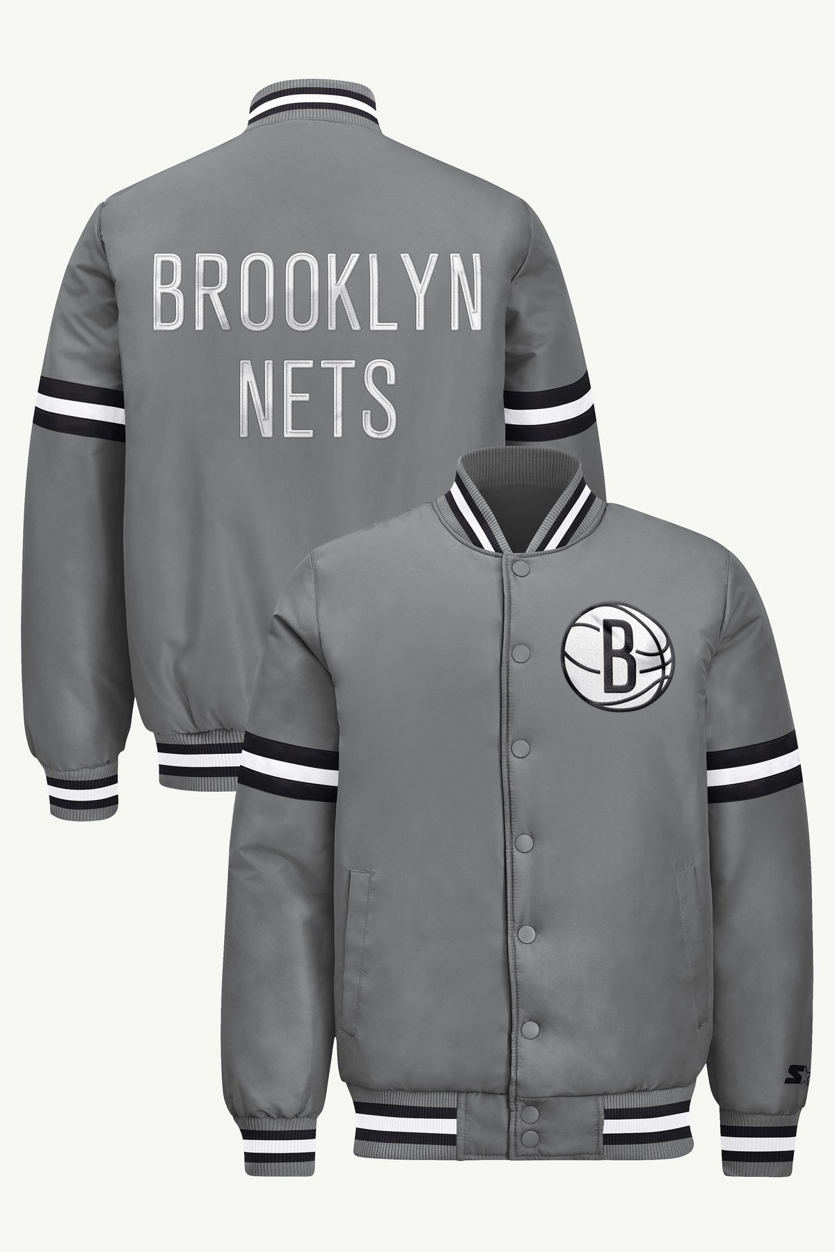 MENS BROOKLYN NETS COURTSIDE VARSITY JACKET View 1 MENS BROOKLYN NETS COURTSIDE VARSITY JACKET View 1
