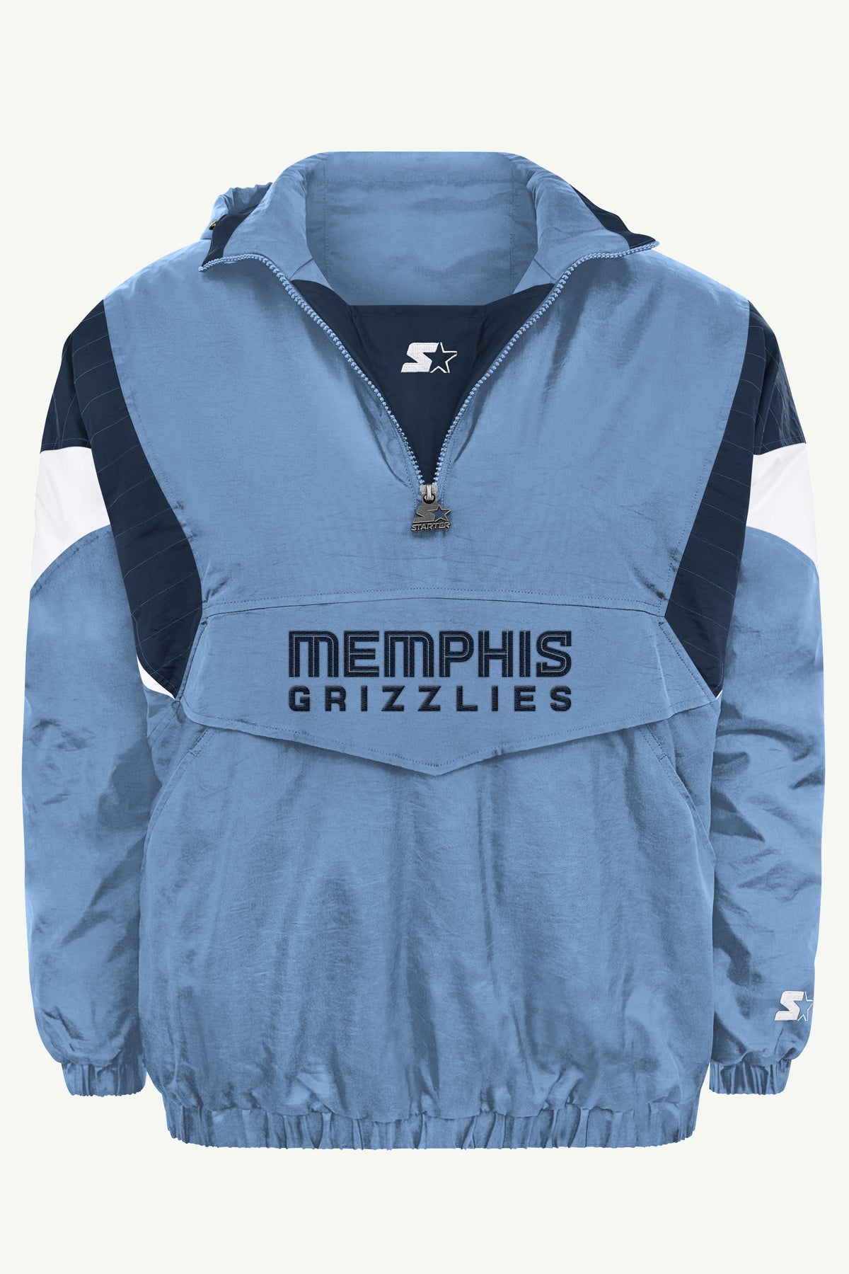 MENS MEMPHIS GRIZZLIES JACKET THROWBACK HALF ZIP HOODED JACKET View 2 MENS MEMPHIS GRIZZLIES JACKET THROWBACK HALF ZIP HOODED JACKET View 2