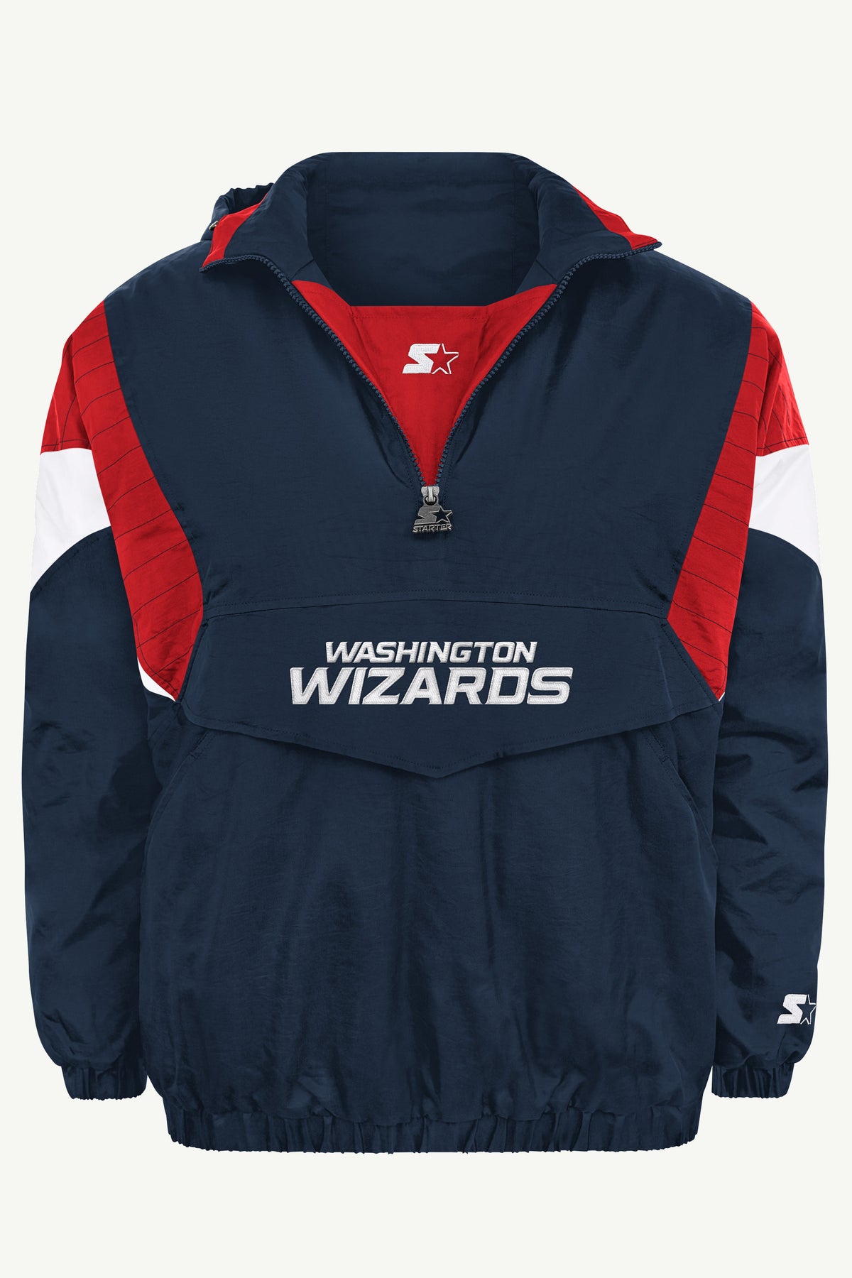 MENS WASHINGTON WIZARDS THROWBACK HALF ZIP HOODED JACKET View 2 MENS WASHINGTON WIZARDS THROWBACK HALF ZIP HOODED JACKET View 2