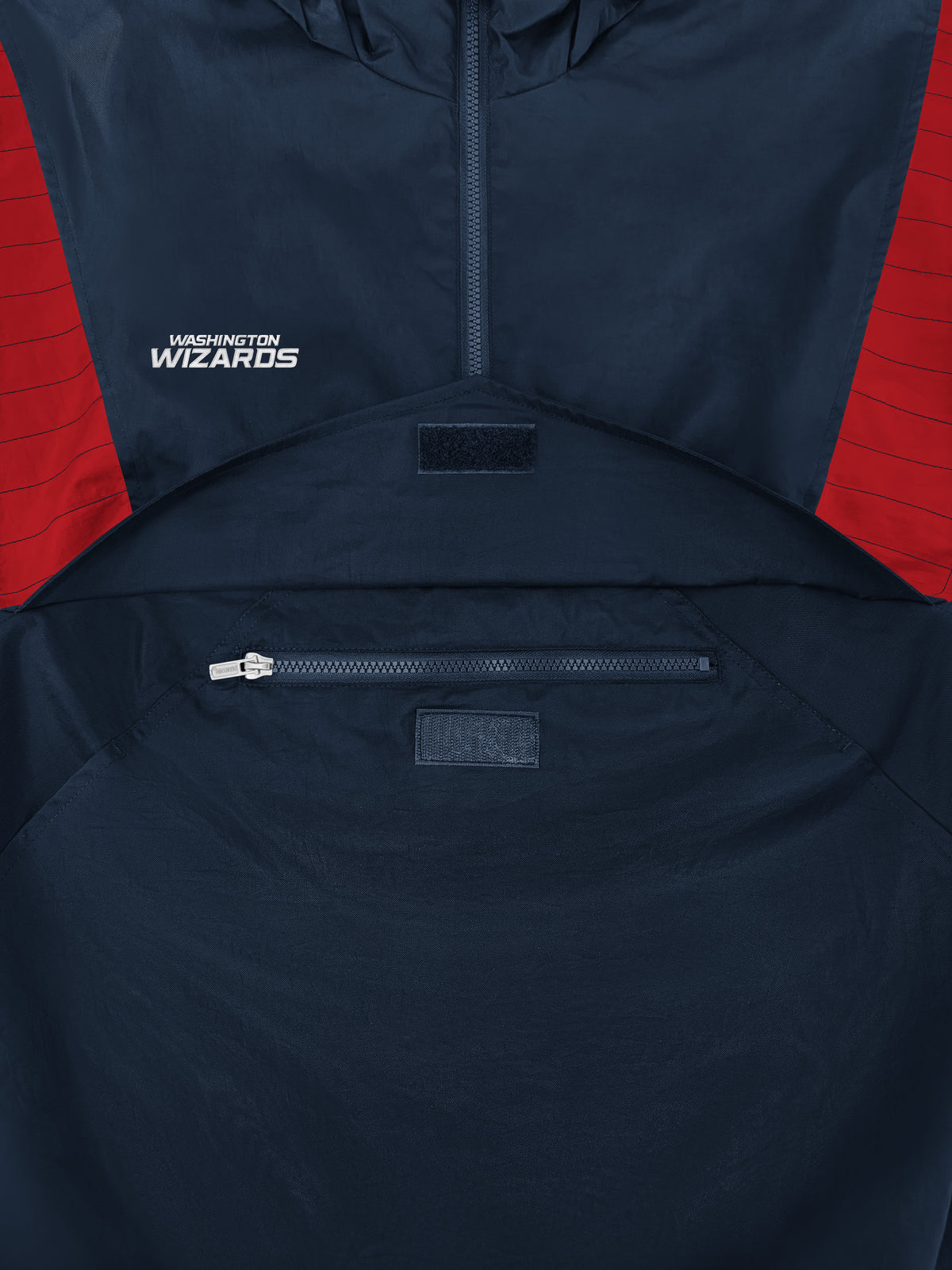MENS WASHINGTON WIZARDS THROWBACK HALF ZIP HOODED JACKET View 4 MENS WASHINGTON WIZARDS THROWBACK HALF ZIP HOODED JACKET View 4