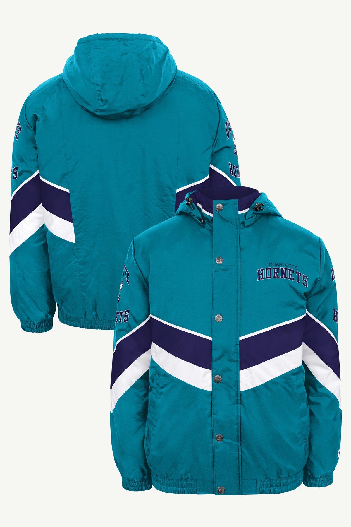 MENS CHARLOTTE HORNETS CHEVRON FULL ZIP JACKET View 1 MENS CHARLOTTE HORNETS CHEVRON FULL ZIP JACKET View 1
