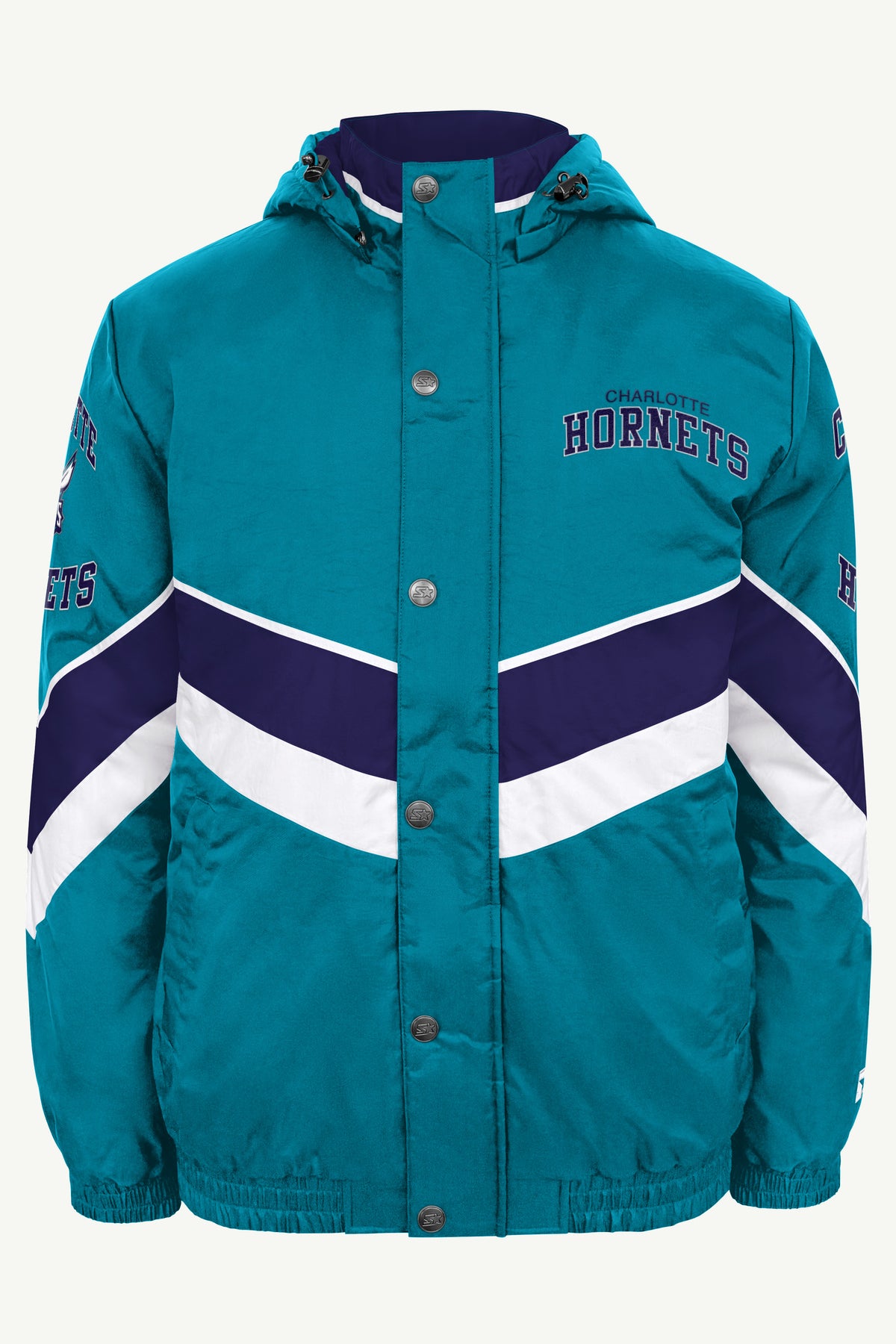 MENS CHARLOTTE HORNETS CHEVRON FULL ZIP JACKET View 2 MENS CHARLOTTE HORNETS CHEVRON FULL ZIP JACKET View 2