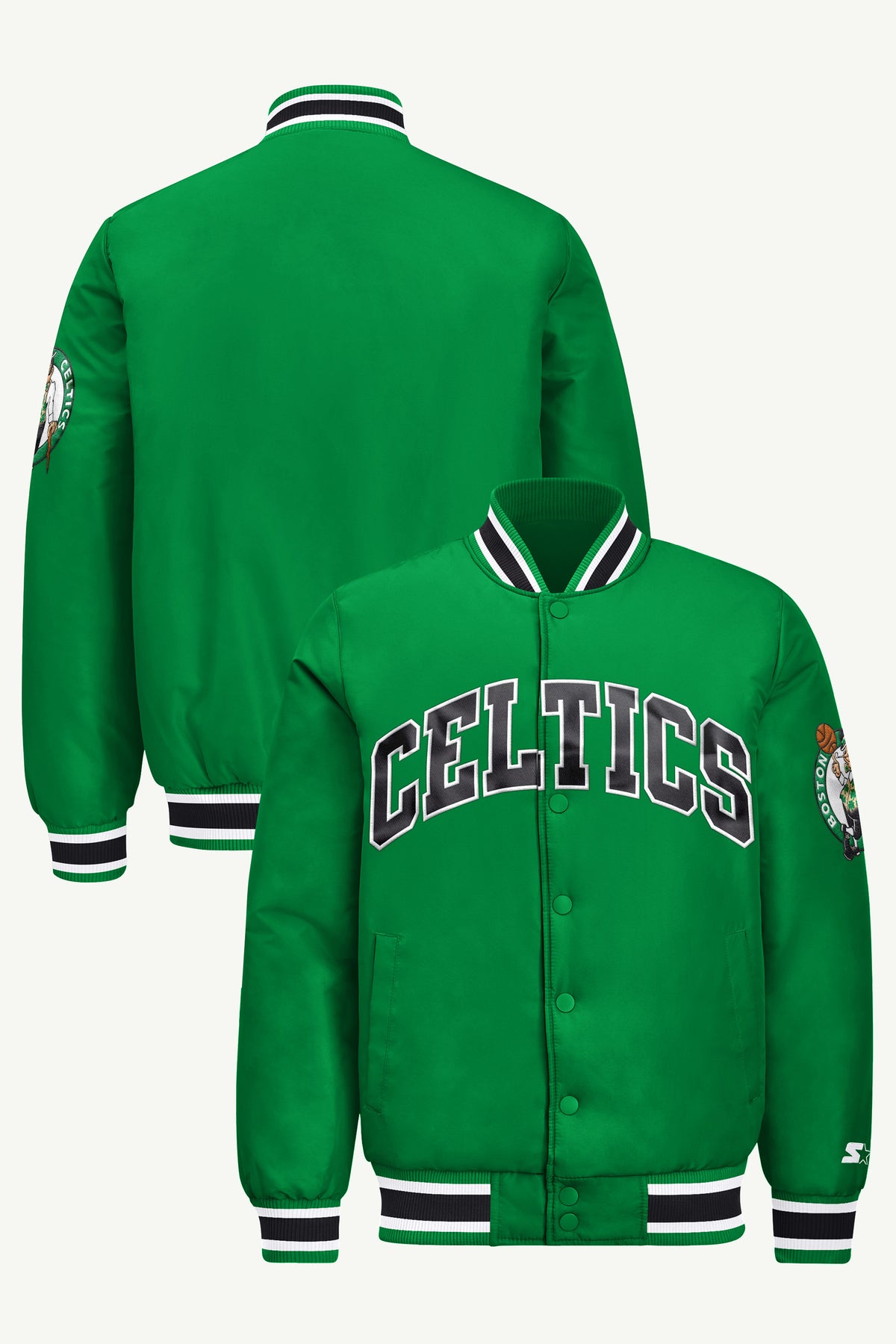 MENS BOSTON CELTICS ACROSS SATIN VARSITY JACKET View 1 | Men's Starter Jackets MENS BOSTON CELTICS ACROSS SATIN VARSITY JACKET View 1 | Men's Starter Jackets