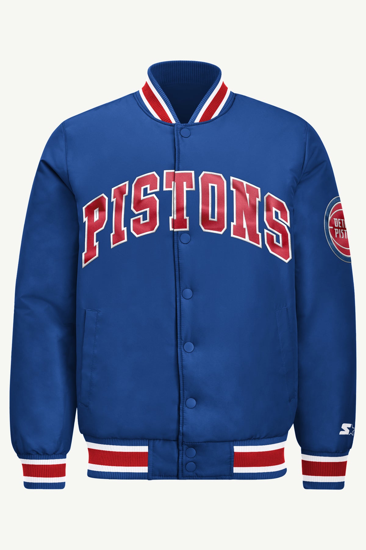 MENS DETROIT PISTONS ACROSS SATIN VARSITY JACKET View 2 | Men's Starter Jackets MENS DETROIT PISTONS ACROSS SATIN VARSITY JACKET View 2 | Men's Starter Jackets
