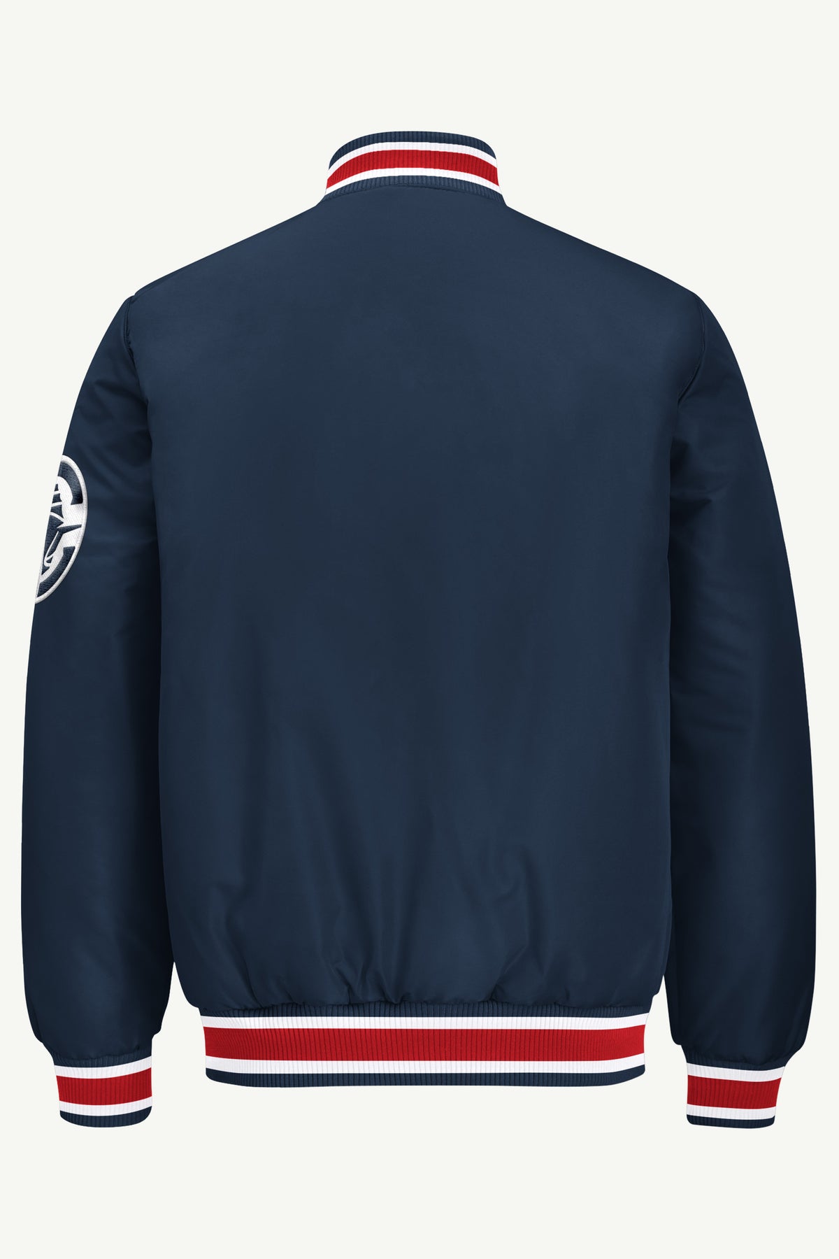 MENS LOS ANGELES CLIPPERS ACROSS SATIN VARSITY JACKET View 3 MENS LOS ANGELES CLIPPERS ACROSS SATIN VARSITY JACKET View 3