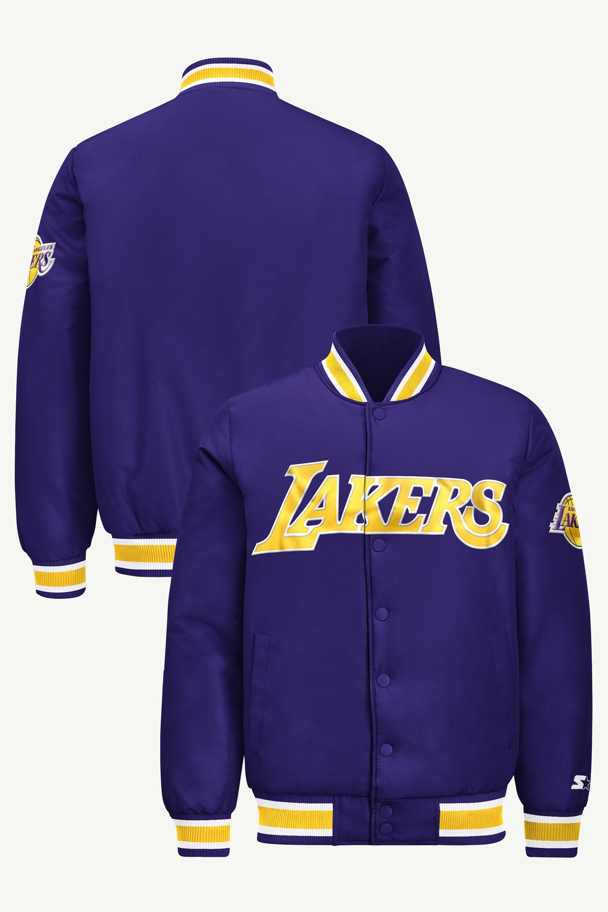 MENS LOS ANGELES LAKERS ACROSS SATIN VARSITY JACKET View 1 | Men's Starter Jackets MENS LOS ANGELES LAKERS ACROSS SATIN VARSITY JACKET View 1 | Men's Starter Jackets