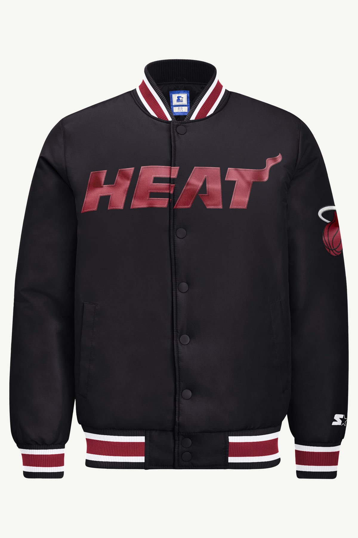 MENS MIAMI HEAT ACROSS SATIN VARSITY JACKET View 2 | Miami Heat MENS MIAMI HEAT ACROSS SATIN VARSITY JACKET View 2 | Miami Heat